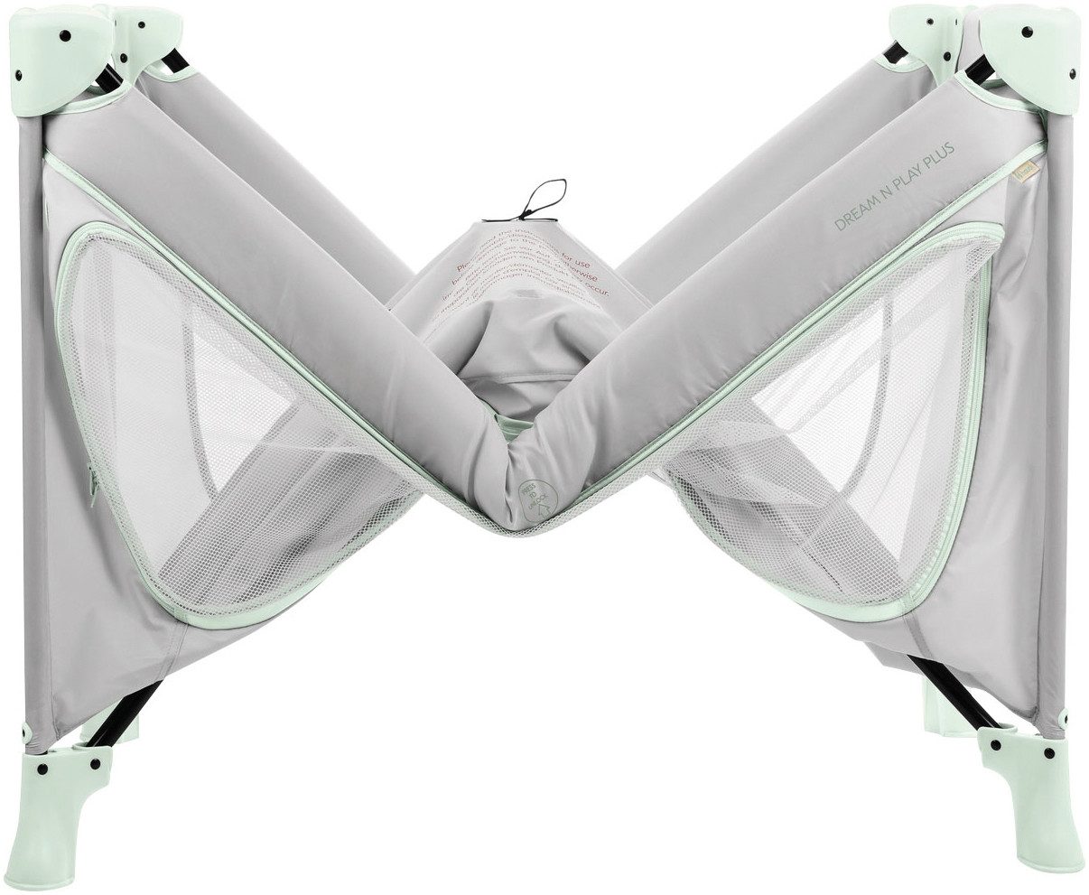 Hauck Baby-Reisebett Dream N Play Plus, Dusty Mint, Vorderausstieg – Bild 5 von 5