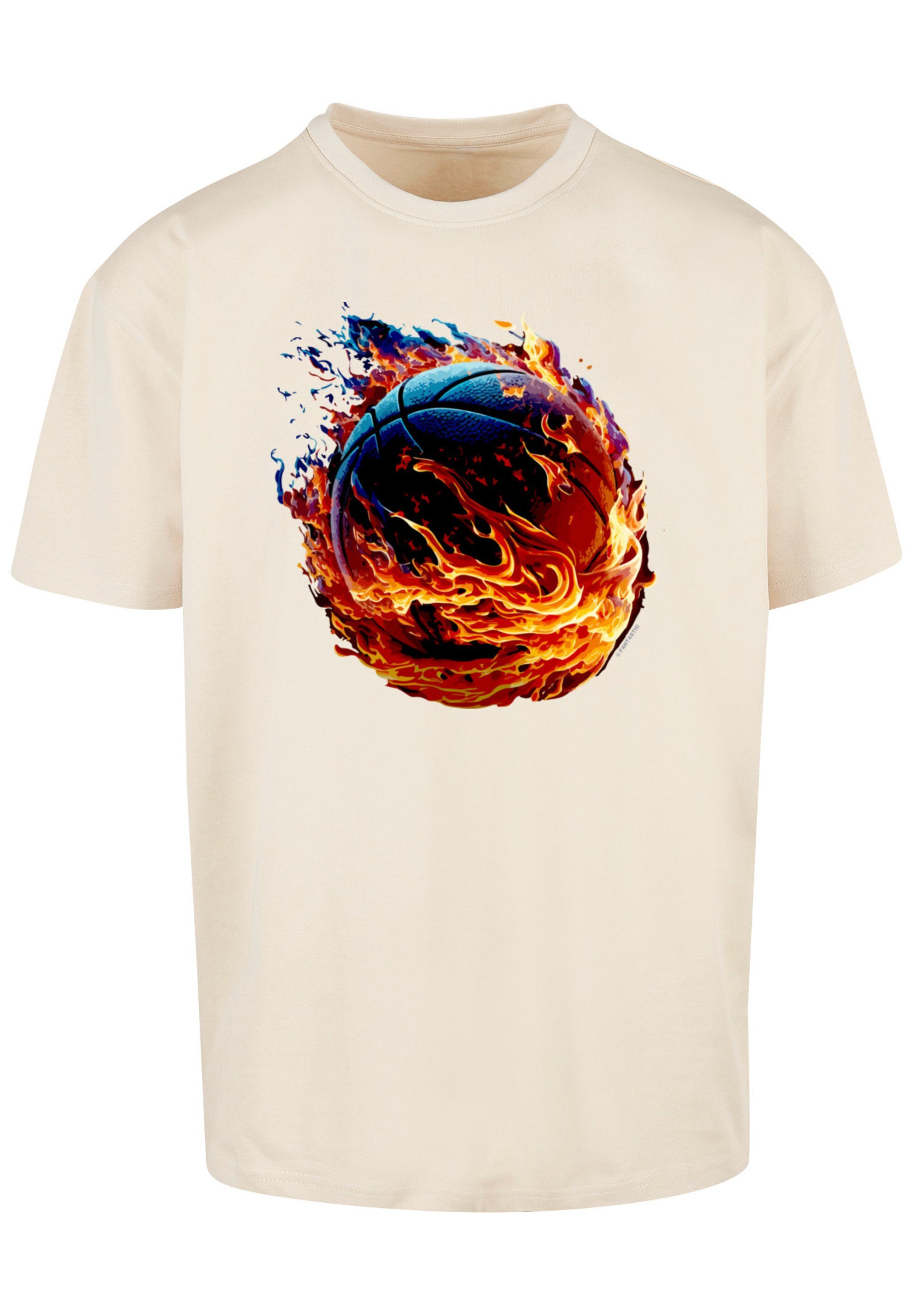 T-Shirt On Basketball Sport OVERSIZE Fire sand TEE Print F4NT4STIC