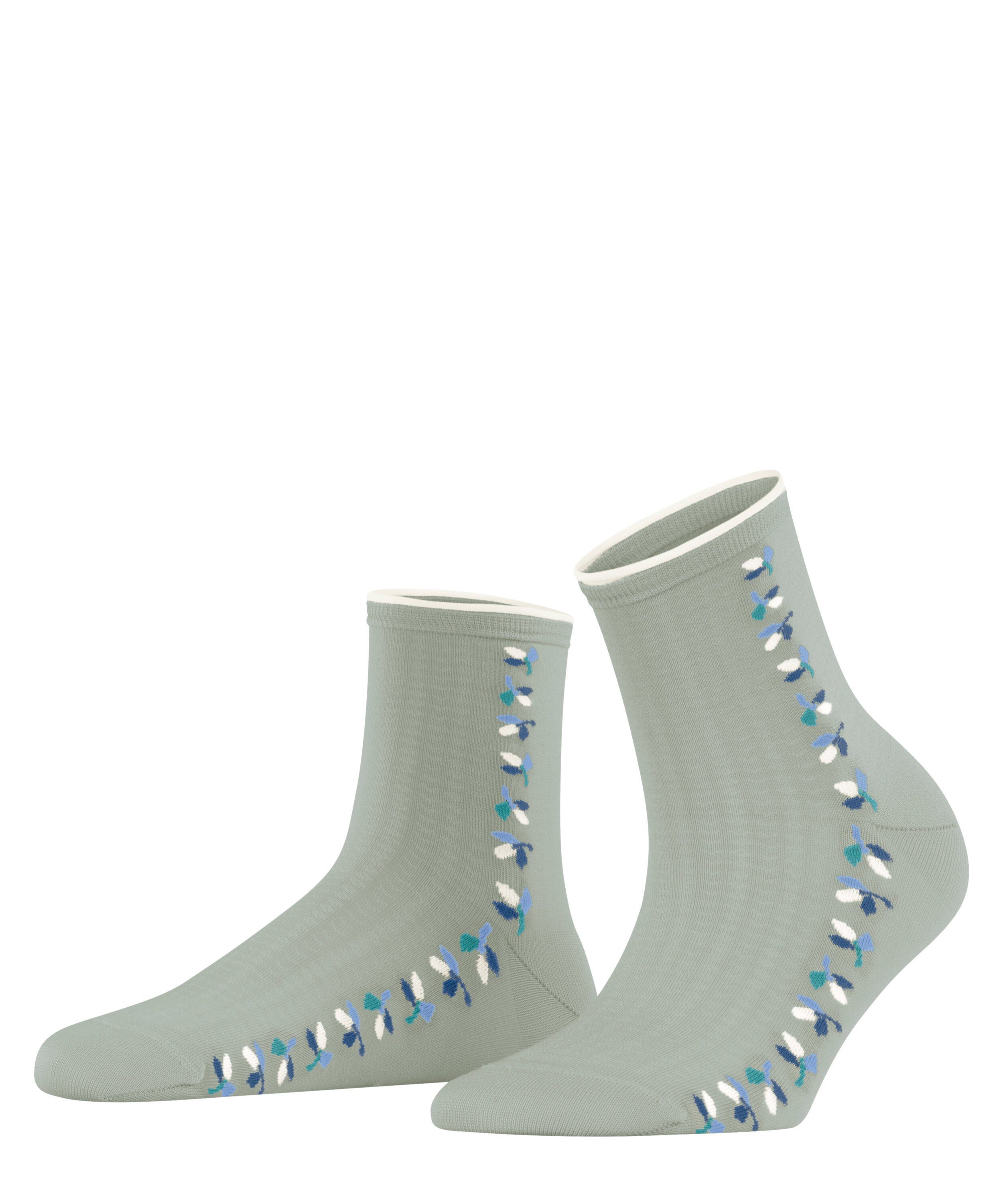 Esprit Kurzsocken Structured Leaves Kurzsocken (1-Paar) mit femininen Rollrand