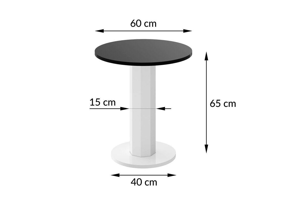 designimpex Couchtisch Design rund Couchtisch 60cm Hochglanz HSO-222 Grau / Hochglanz Weiß Hochglanz Tisch