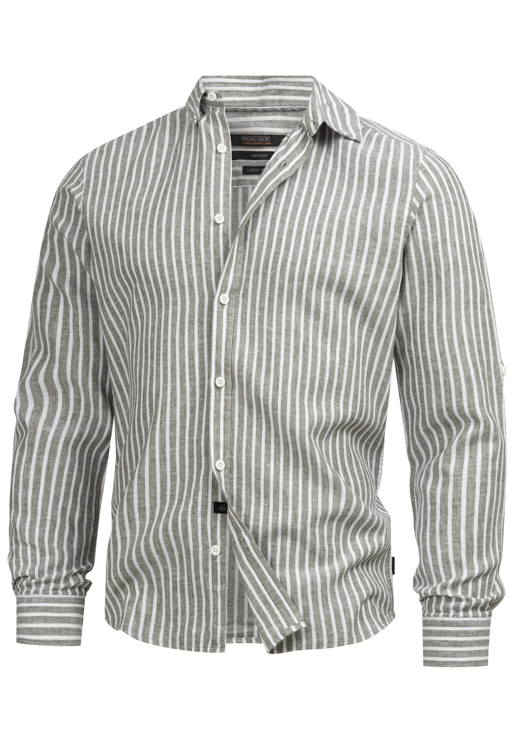 Indicode Langarmhemd Brayden mit Button-Down-Kragen günstig online kaufen