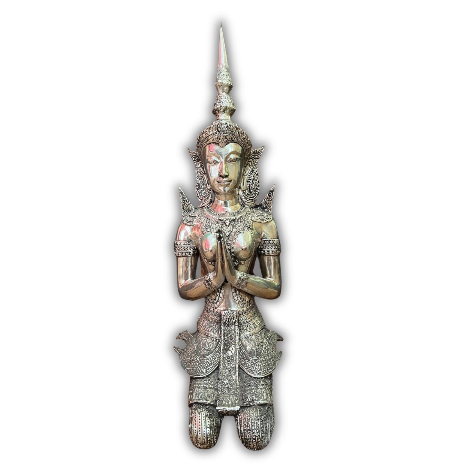 Asien LifeStyle Buddhafigur Tempelwächter Thailand Teppanom Bronze Figur 47cm