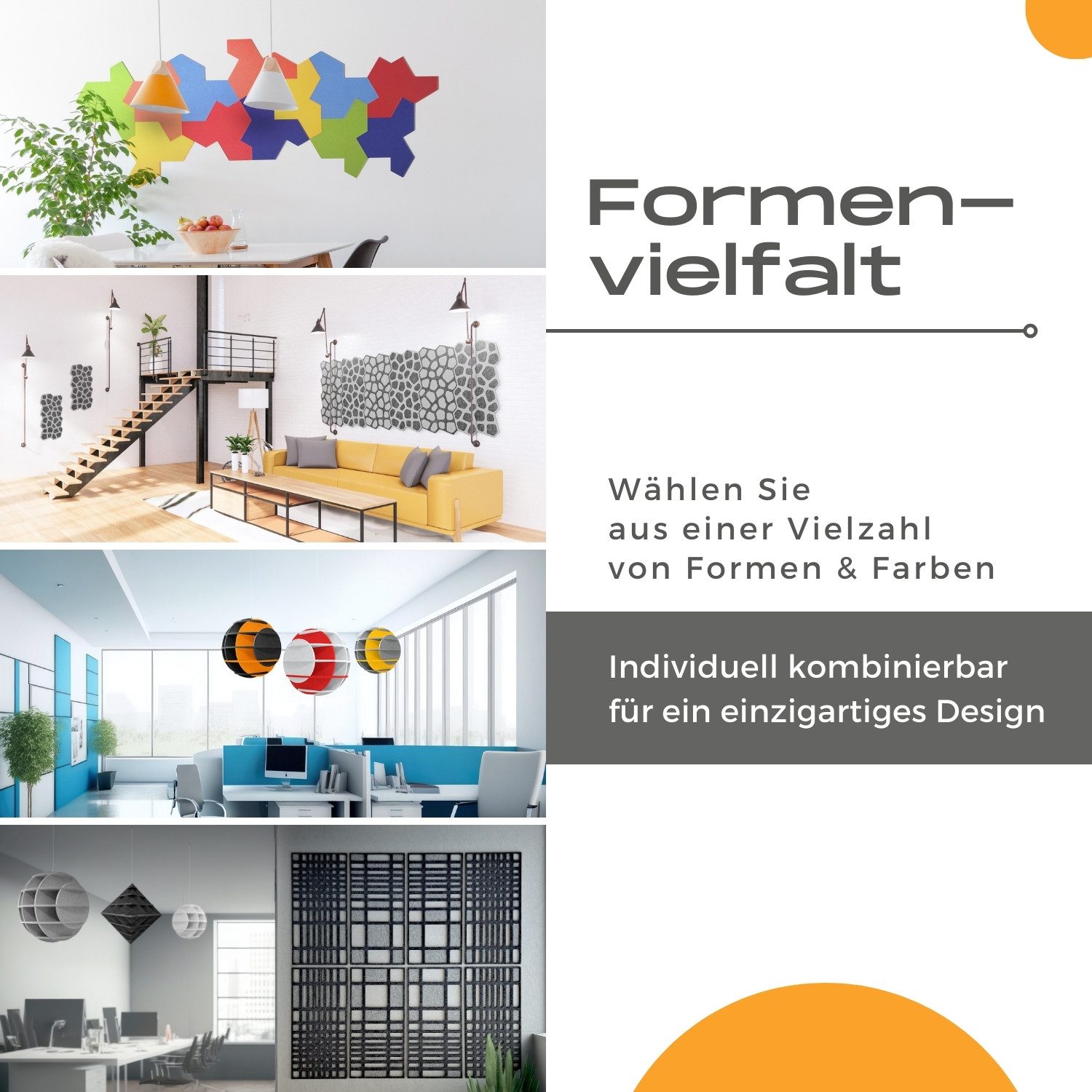 platino24 Schallschutzpaneel platino24 "SATELLITE" 3D-Akustik-Objekt Kugel für optimale Raumakustik, lärmreduzierend, langlebig, geniale Steckverbindung ohne Kleber