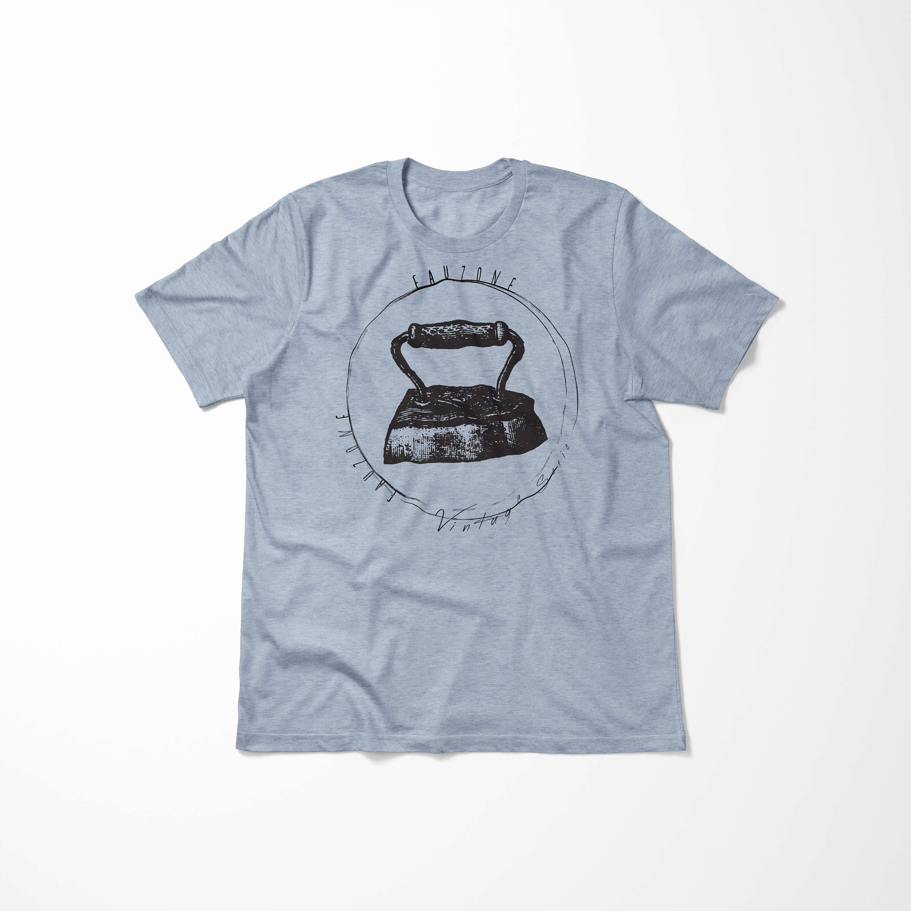 Sinus Art T-Shirt Vintage Herren Bügeleisen Stonewash Denim T-Shirt