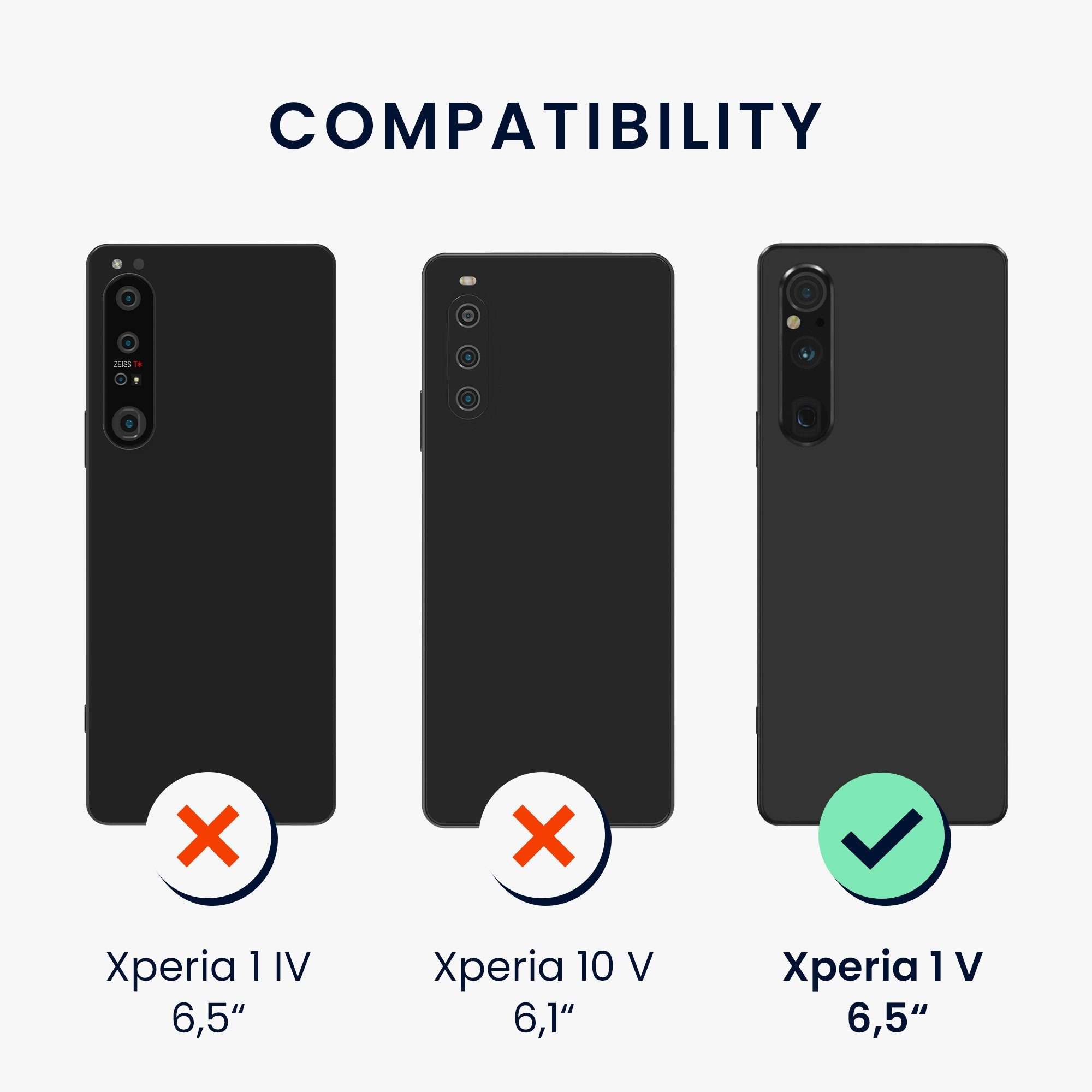 kwmobile Handyhülle Hülle für Sony Xperia 1 V, Hülle Silikon - Soft Handyhülle - Handy Case Cover