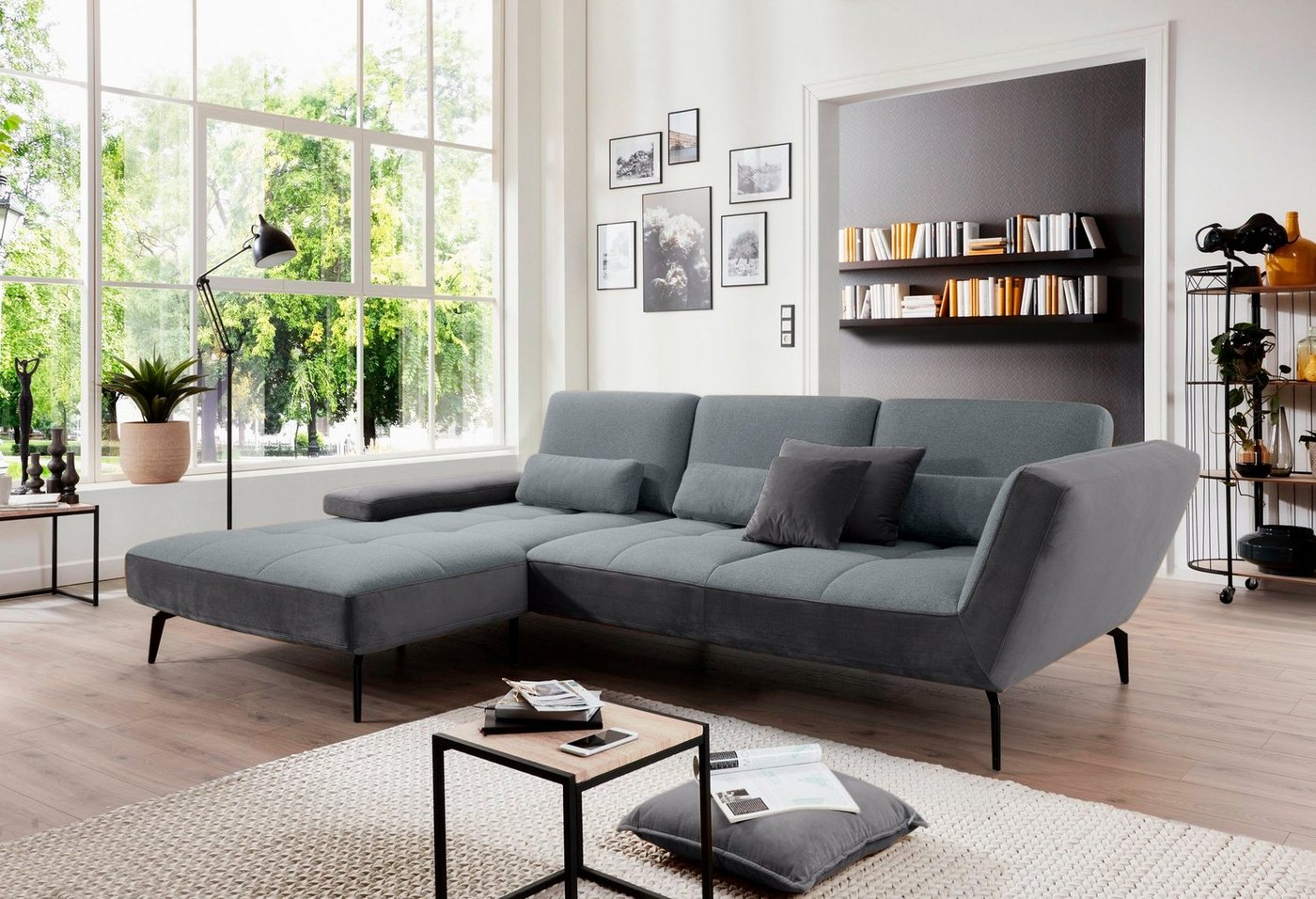 set one by Musterring Ecksofa »SO4300«, Inklusive Sitztiefenverstellung und Nierenkissen-HomeTrends