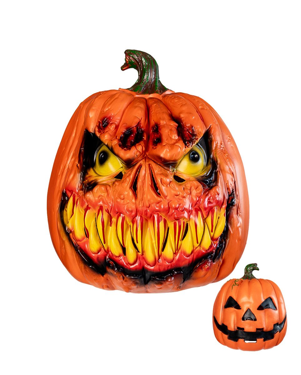 Horror-Shop Dekoobjekt Halloween Kürbis Maske Wendbar – Two Face Jack O L