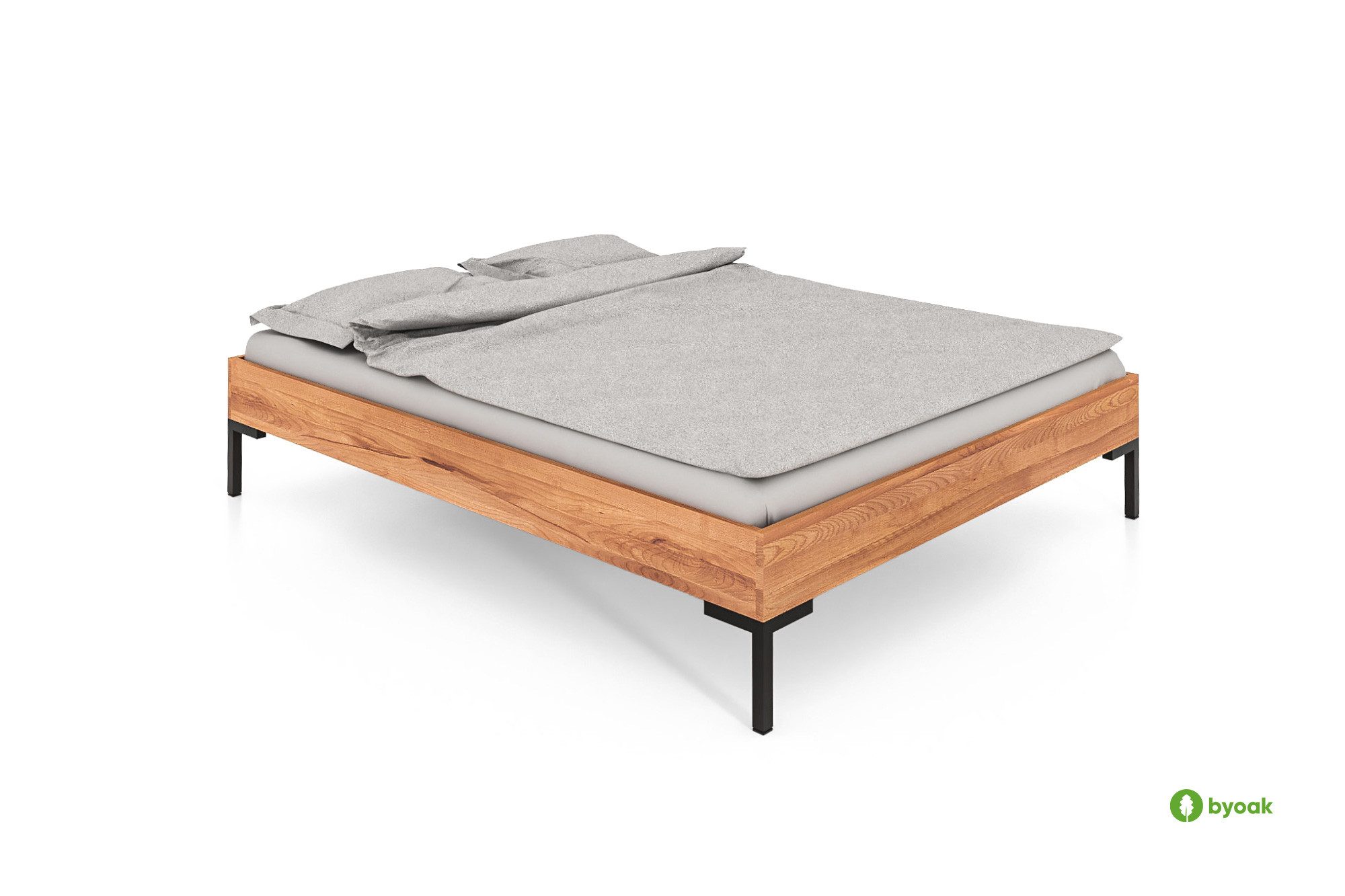 byoak Bett ABIES aus Massivholz, ohne Kopfteil, Naturgeölt