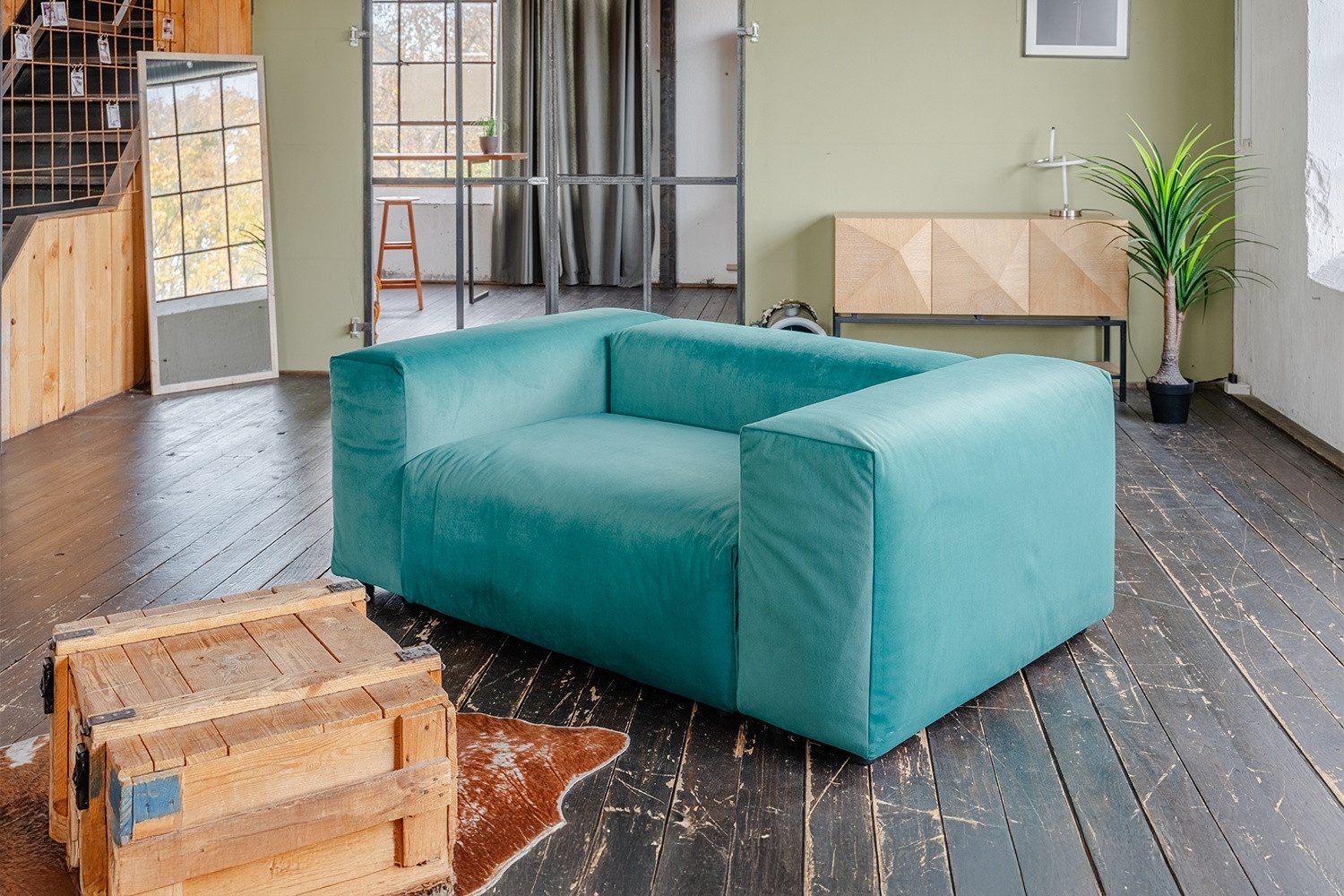 KAWOLA XXL-Sessel MIA Modularer Sessel Velvet 4-tlg. – moderner Loveseat – flexibel, Luxuriöser Samt-Bezug, weich gepolstert & flexibel stellbar