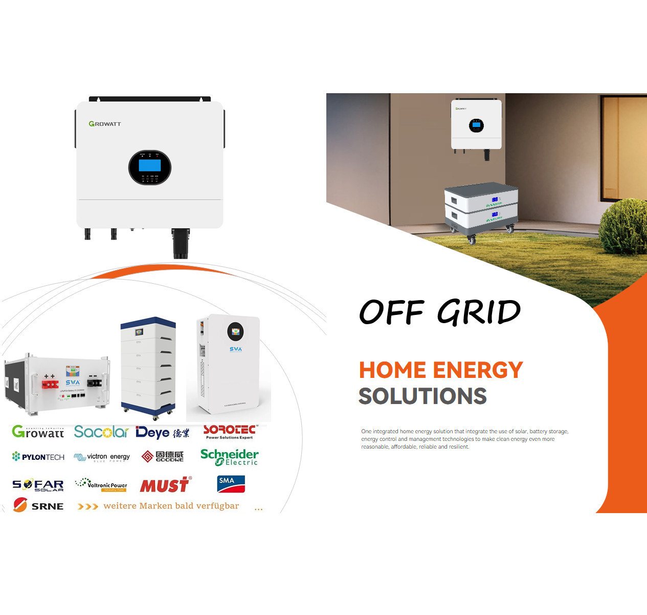 Thumbnail - TZIpower Off-Grid Wechselrichter Growatt SPF ES 6kW mit Speicher 10kWh 15kWh PV Solarakkus