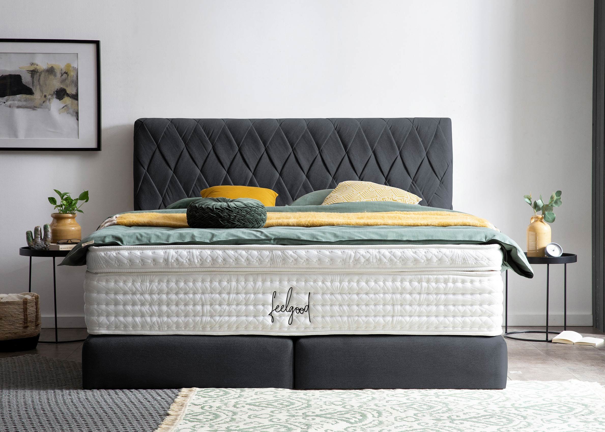 BettCo Boxspringbett Lyon (in Schwarz Webstoff, günstig online kaufen