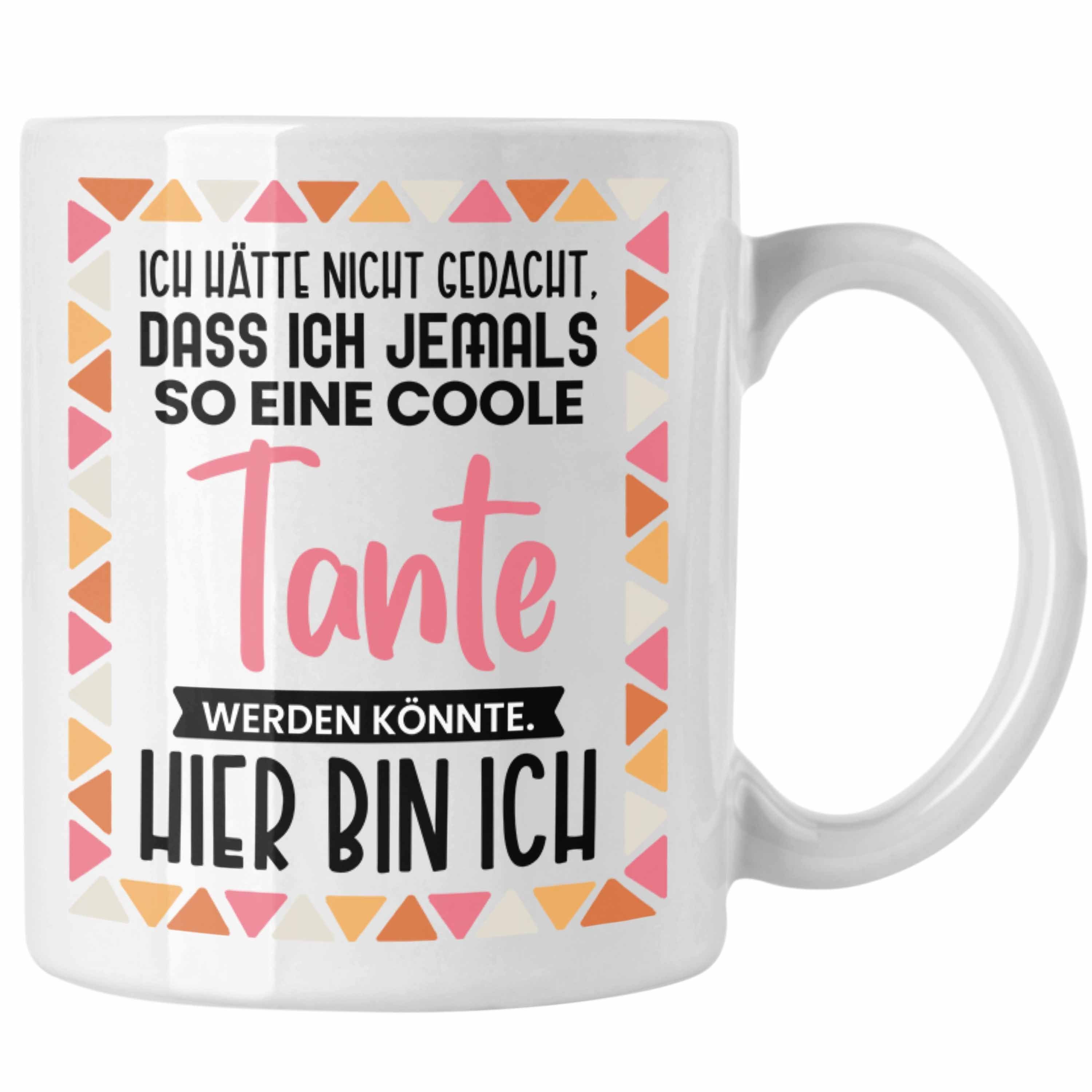 Trendation Tasse Trendation - Beste Tante Ever Tasse Geschenk Geburtstag Weihnachten Lustig Geschenkideen von Nichte Lieblingstante Hier Bin Ich Weiss