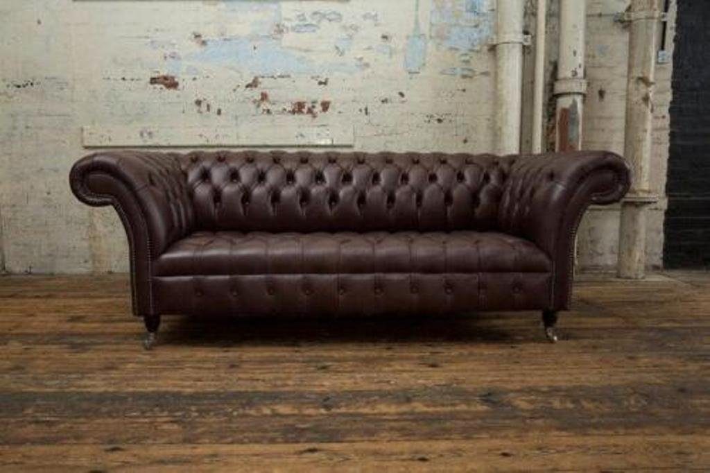 Chesterfield-Sofa Europe Polster Sofort, Leder Made Chesterfield in Sofas 3 Sofa JVmoebel 100% Design Sitzer