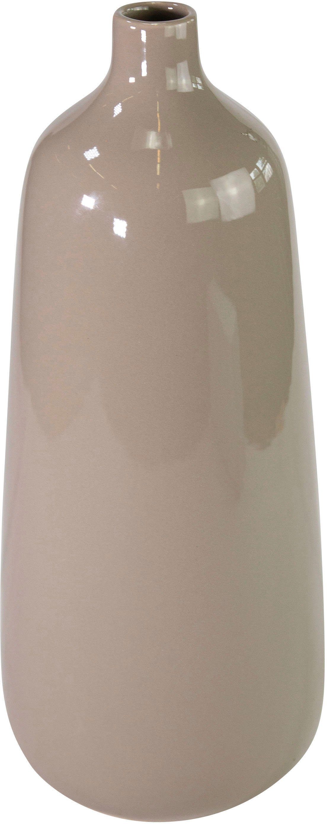 andas Tischvase Flaschen-Vase Kila, glänzend (1 St), aus Porzellan, Höhe ca. 31,5 cm beige