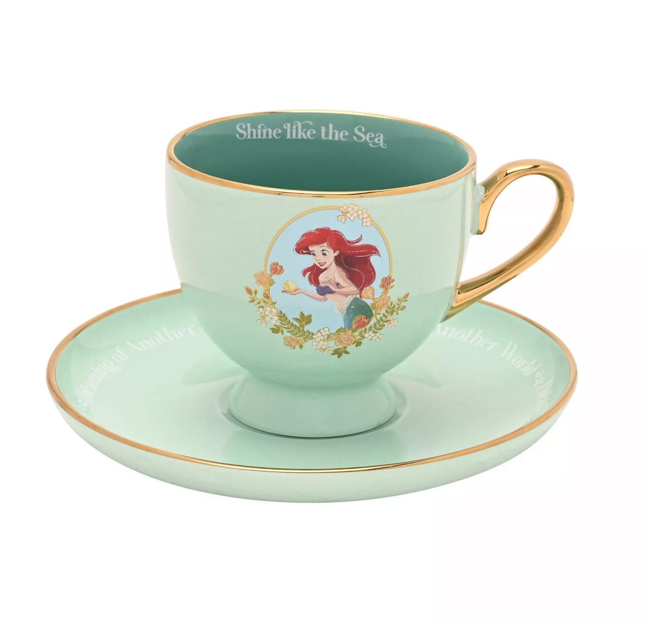 Disney Kaffeeservice Arielle die Meerjungfrau Teetasse Kaffee + Untersetzer Disney Store, ceramic