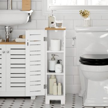 SoBuy Toilettenpapierhalter BZR85, Freistehend Toilettenschrank Badregal Badschrank Seitenschrank
