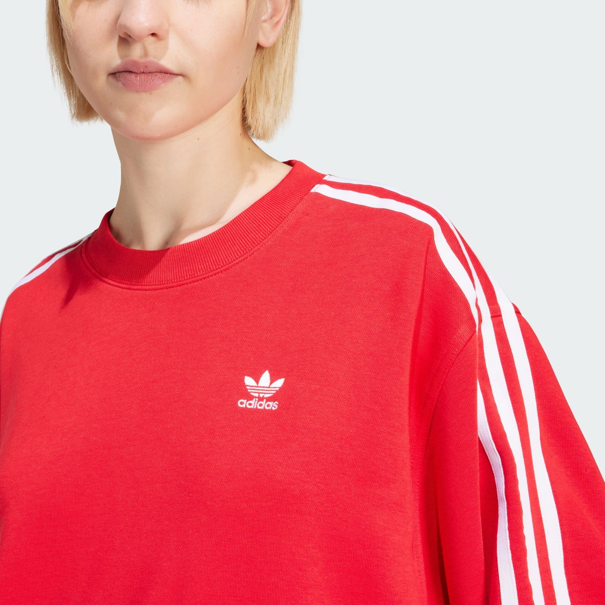 Better Sweatshirt adidas OVERSIZED Originals Scarlet SWEATSHIRT 3-STREIFEN