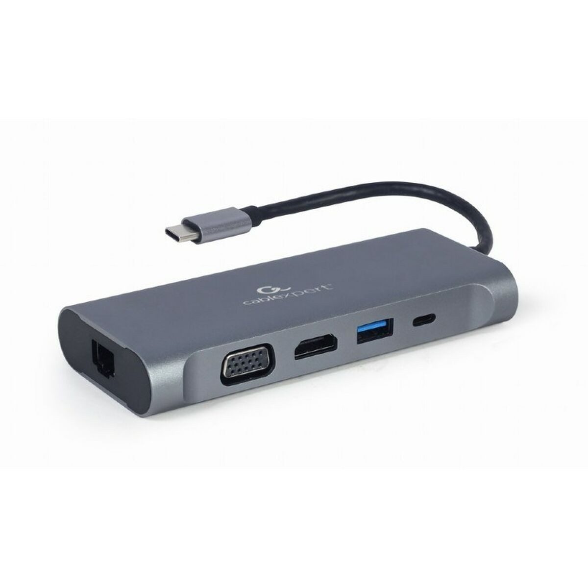 Gembird USB-Verteiler, Hub USB-C GEMBIRD A-CM-COMBO7-01 Grau 100 W