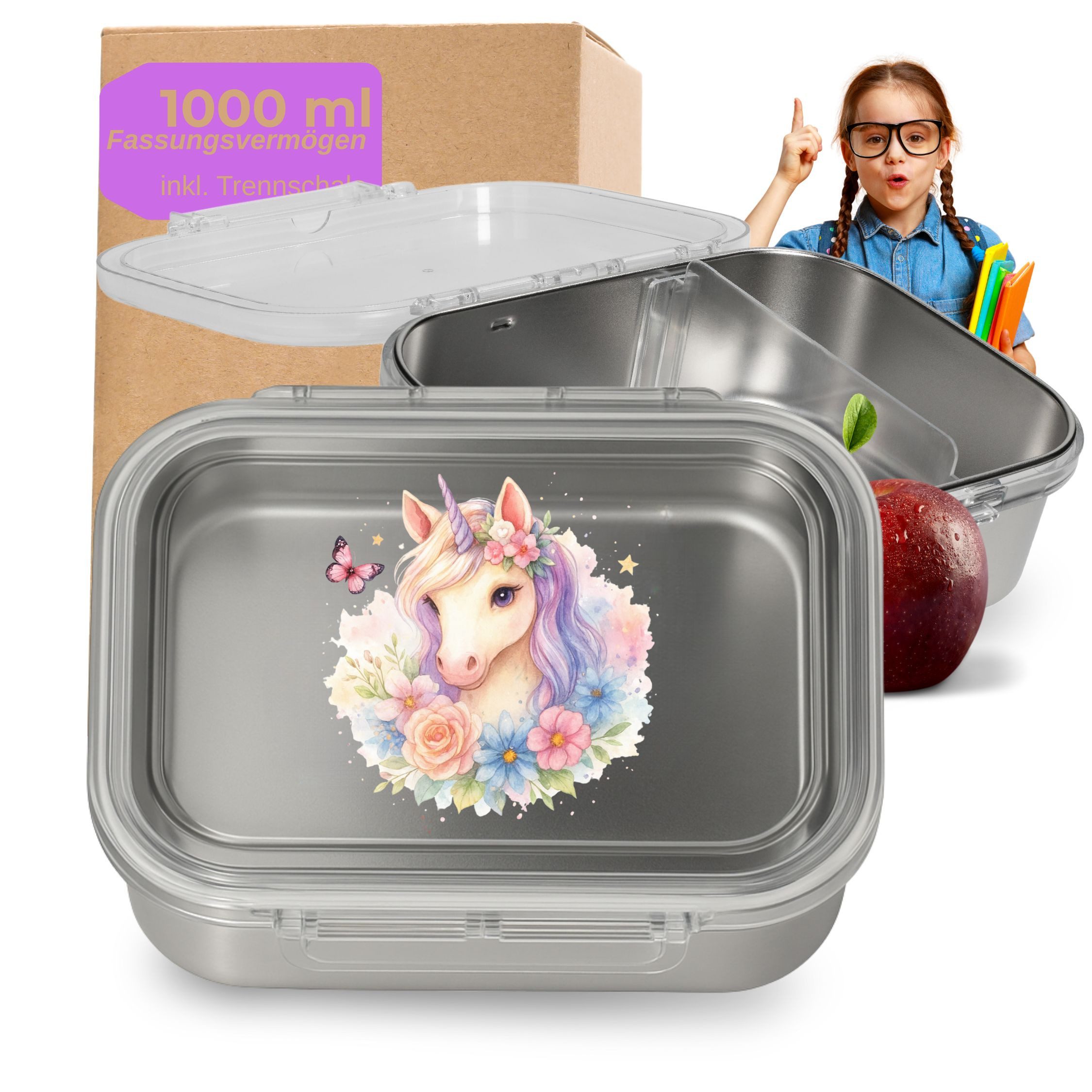elasto Lunchbox Motiv Brotdose für Kinder 1000 ml für Schule und Kindergarten