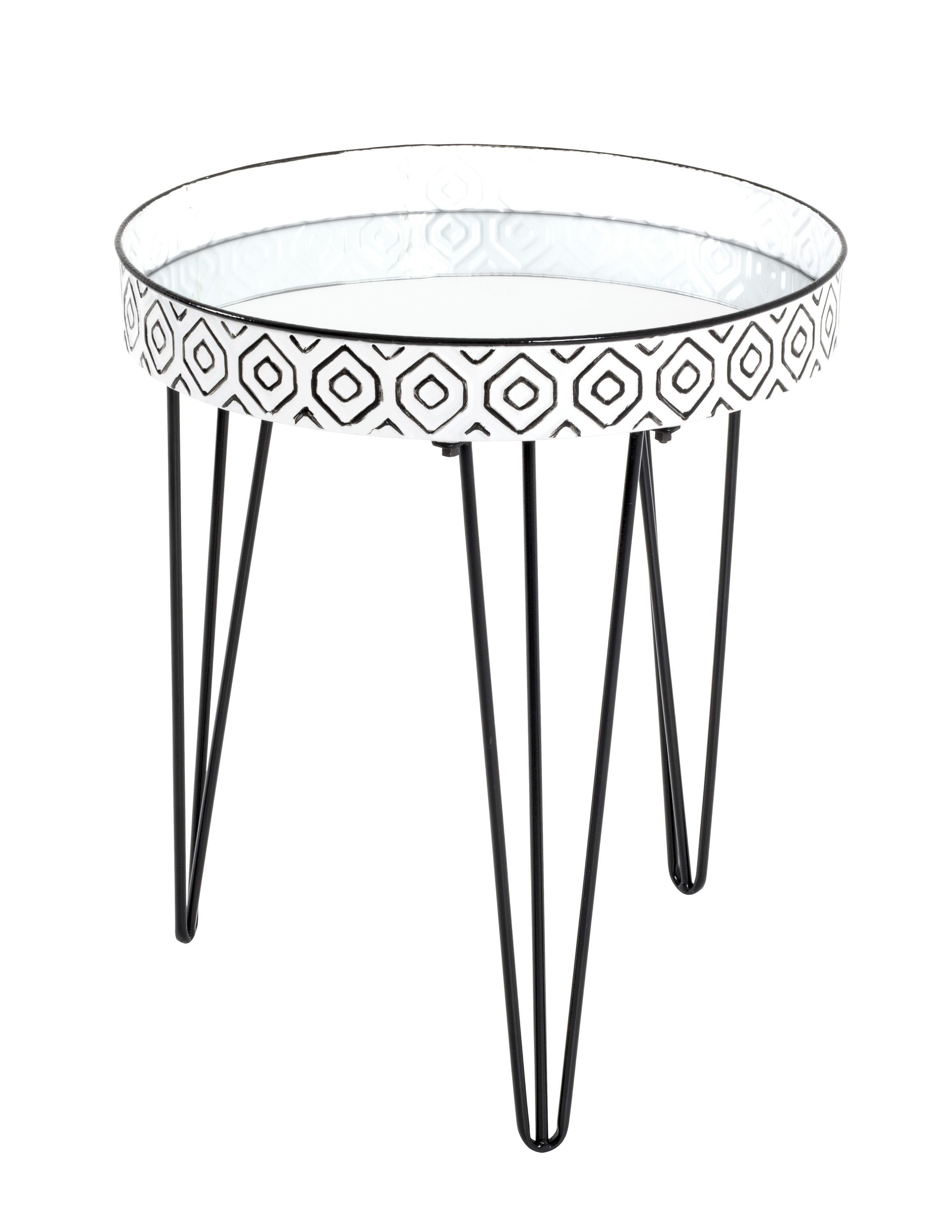 HAKU Beistelltisch Beistelltisch, HAKU Möbel Beistelltisch schwarz-weiß (DH 45x53 cm) DH 45x53 cm