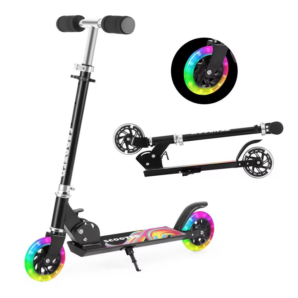 Athlix Tretroller Cityroller für Kinder mit Beleuchtung, Roller faltbar höhenverstellbar, ab 3 Jahren, maximal 50kg Belastung