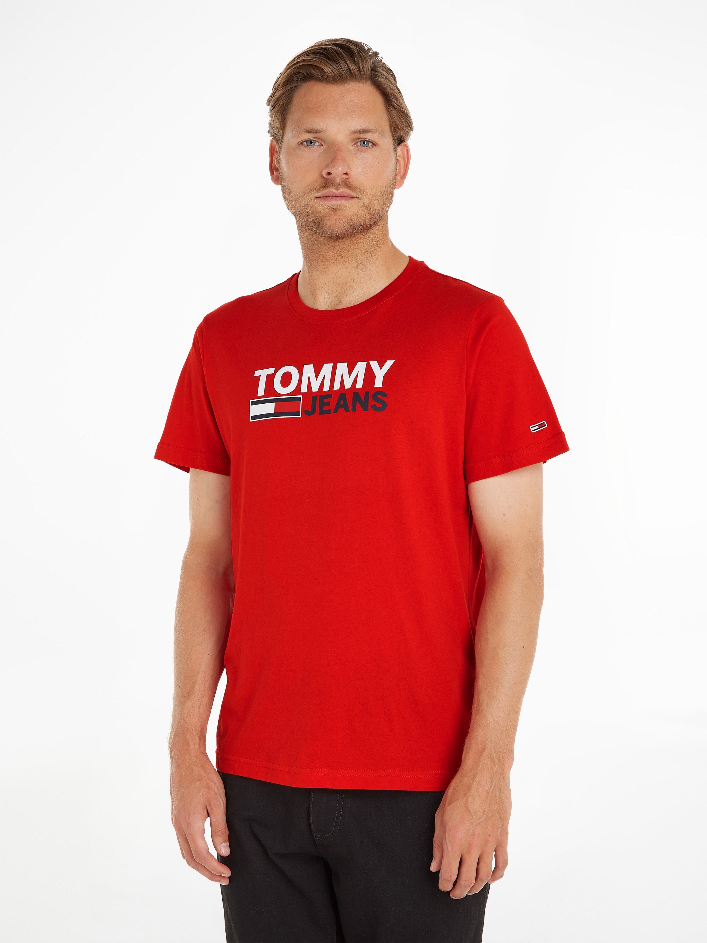 Tommy Jeans T-Shirt TJM CORP LOGO TEE Deep Crimson