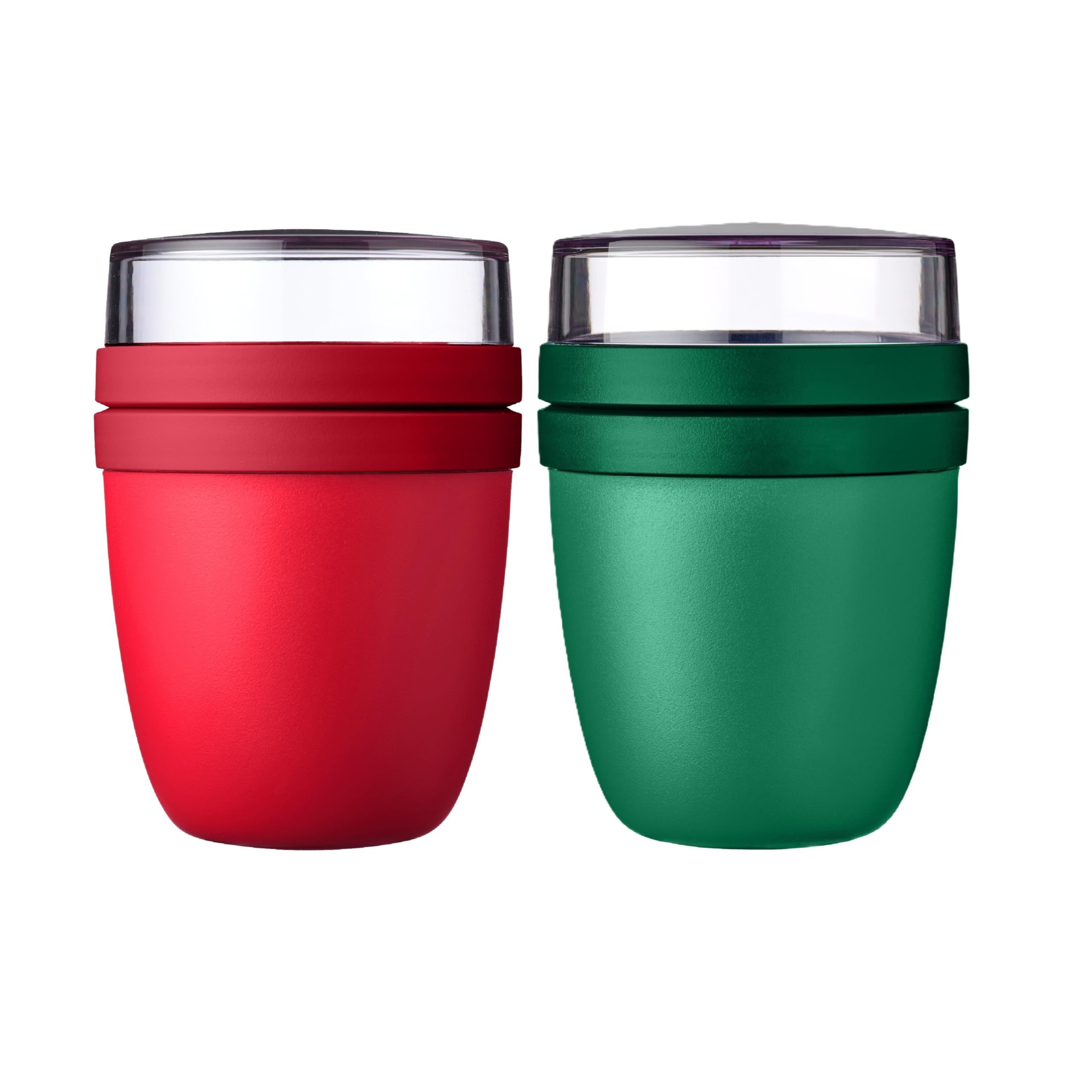 Mepal Lunchbox Lunchpot Ellipse Mixed Mini 300 ml + 120 ml für Joghurt & Müsli, Kunststoff, (Set, 2-tlg), Geeignet für Gefrierschrank, Mikrowelle & Spülmaschine