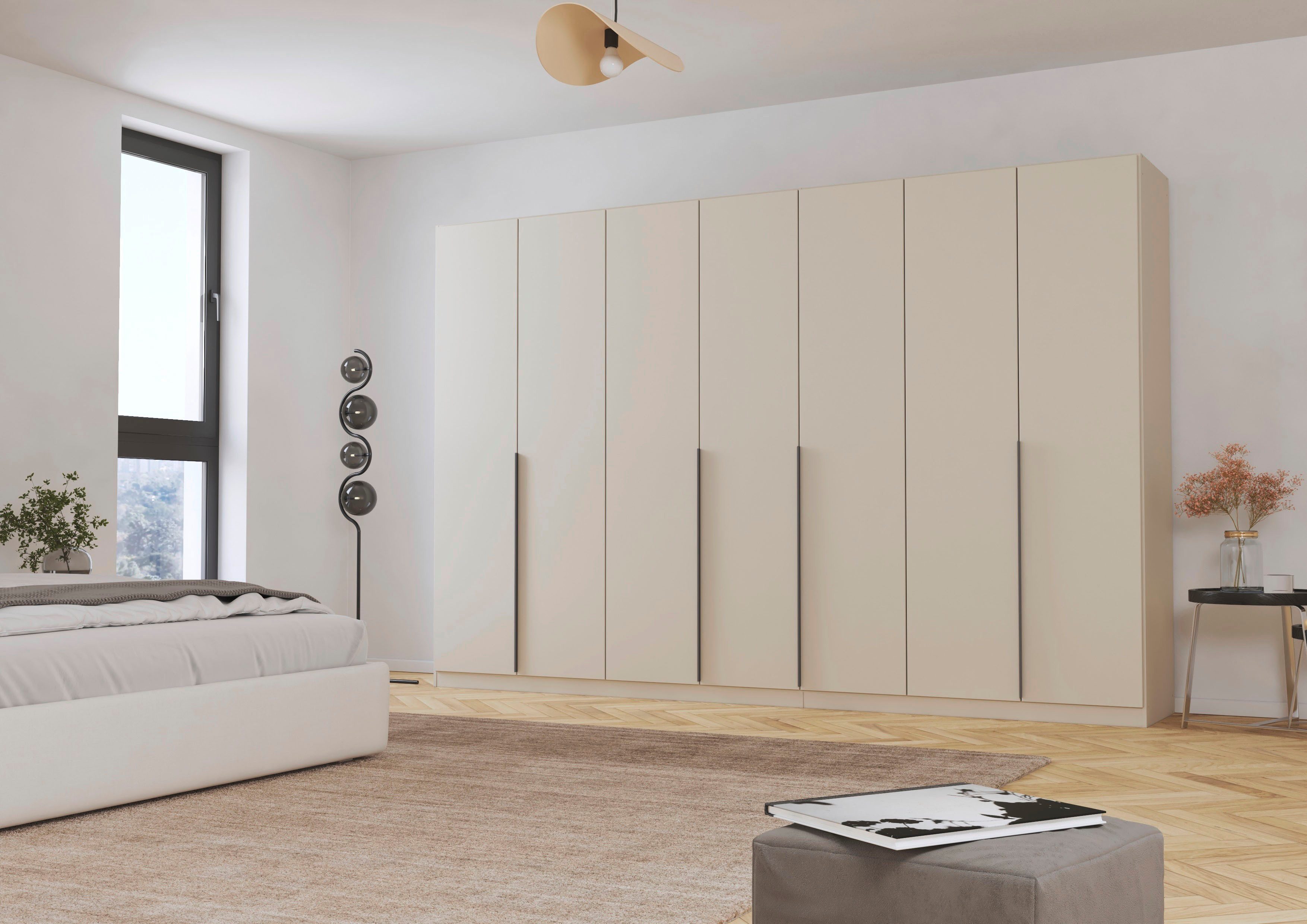 OTTO home Drehtürenschrank Kleiderschrank Schrank Garderobe AGORDO Schlafzimmer (in zwei Griff-Farben, Breiten 91-405 cm, Dekor- oder Hochglanzfront) durchdachte Innenausstattung, in 8 Breiten und 2 Höhen MADE IN GERMANY