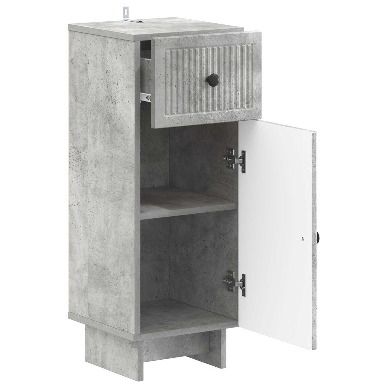 vidaXL Badezimmerspiegelschrank Badezimmer Aufbewahrungsschrank EDE Betongrau 30 x 31 x 80 cm