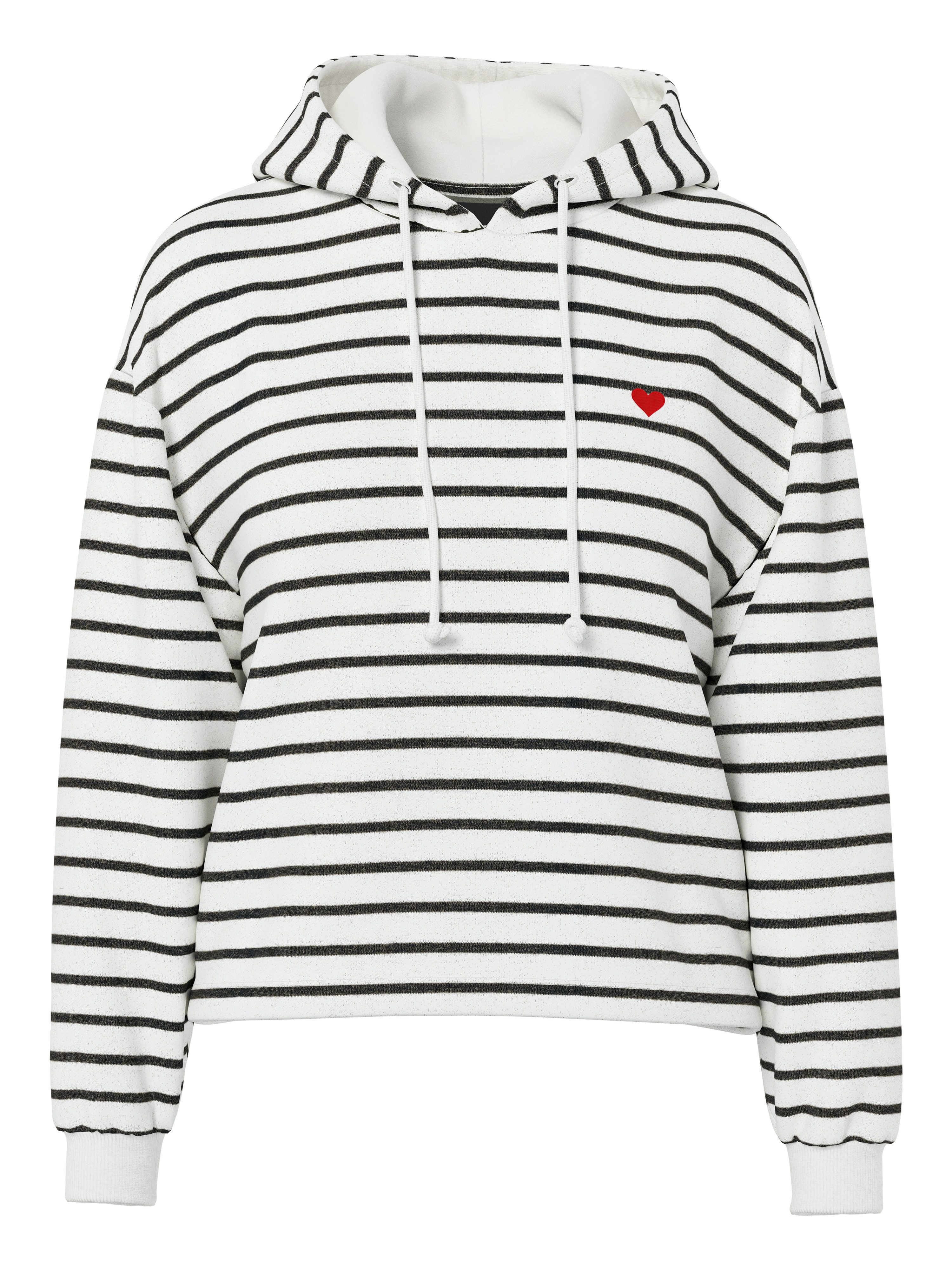 pieces Kapuzensweatshirt PCCHILLI LS HOODIE STRIPES EMB NOOS BC Baumwollmis günstig online kaufen