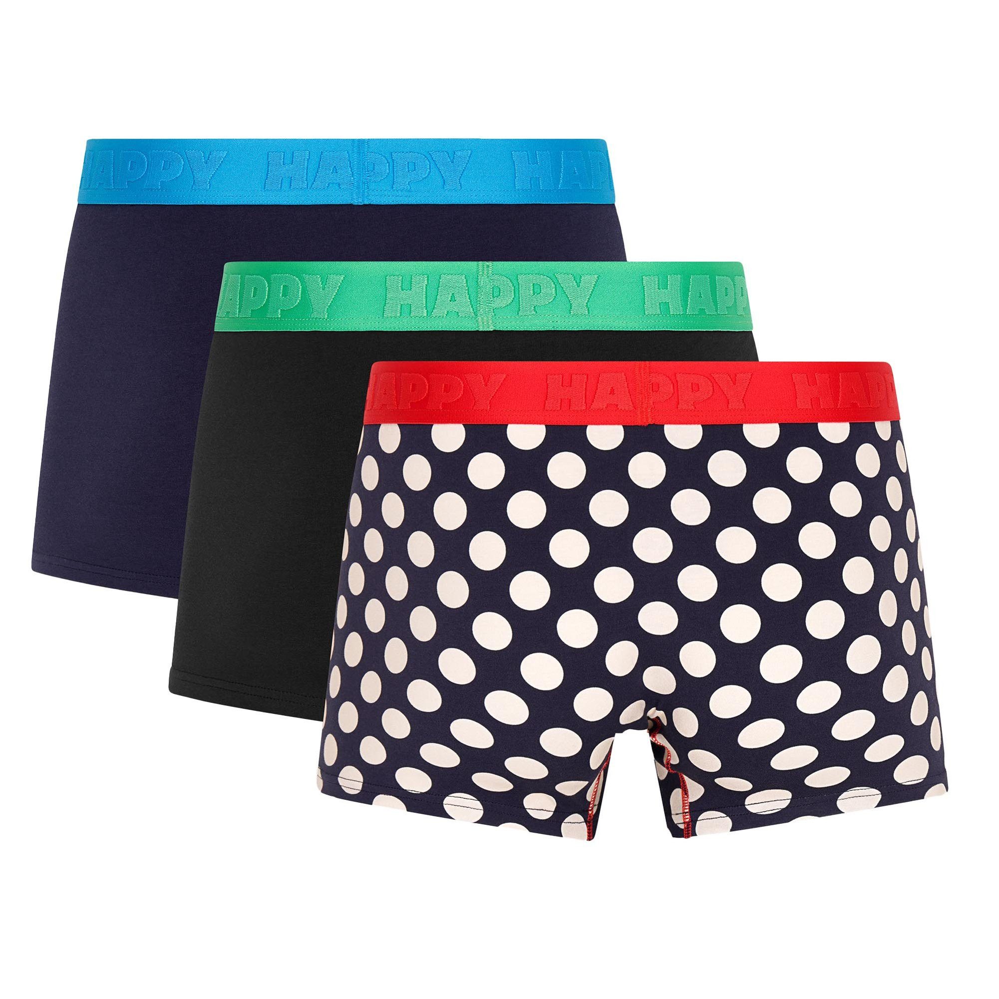 Happy Socks Boxer Herren Boxershort 3er Pack Baumwolle Boxers 3-Pack (Packung, 3er Pack)