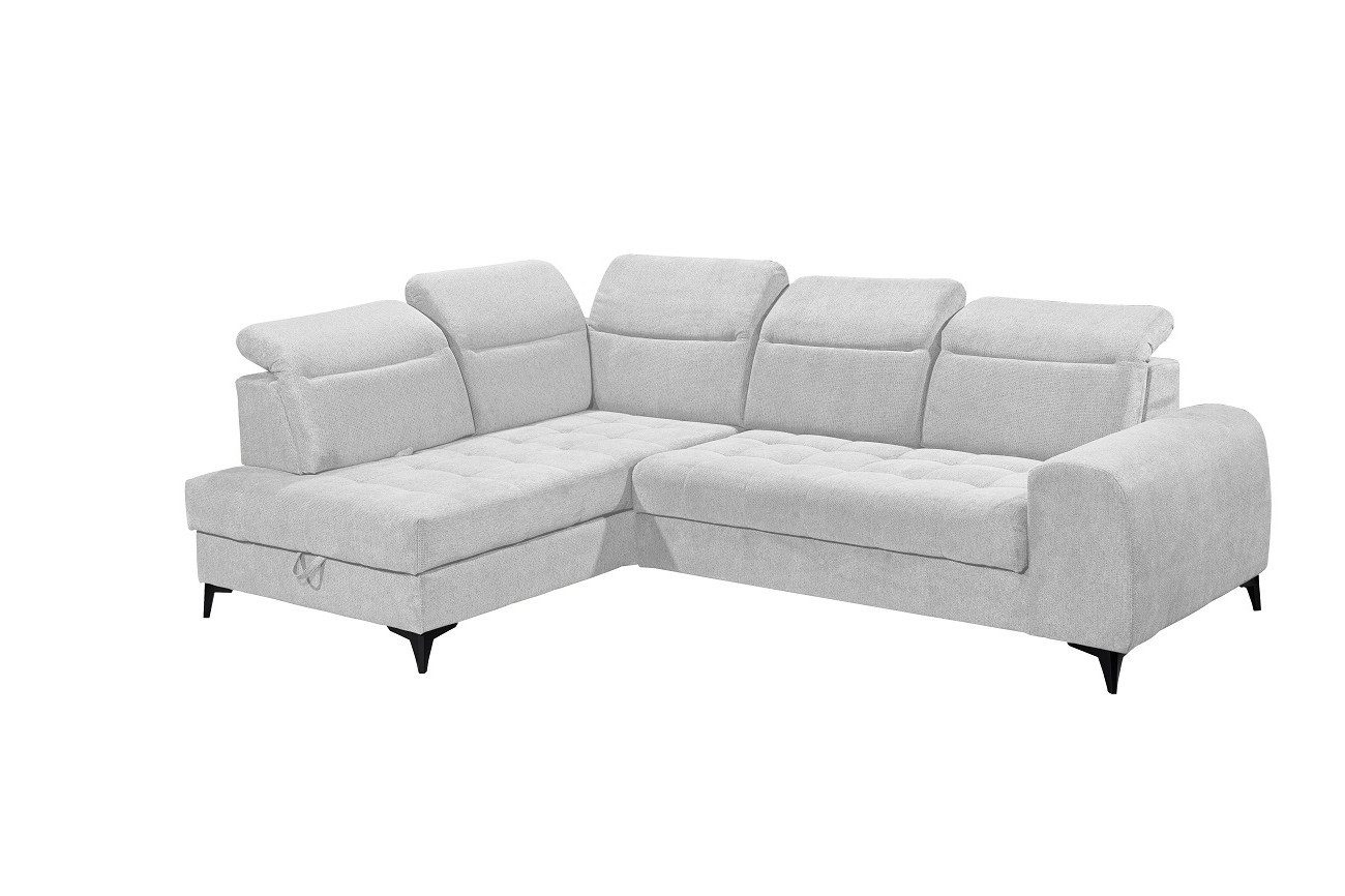 ED EXCITING DESIGN Ecksofa Rockdale, mit elektrische Sitztiefenverstellung & Bettkasten