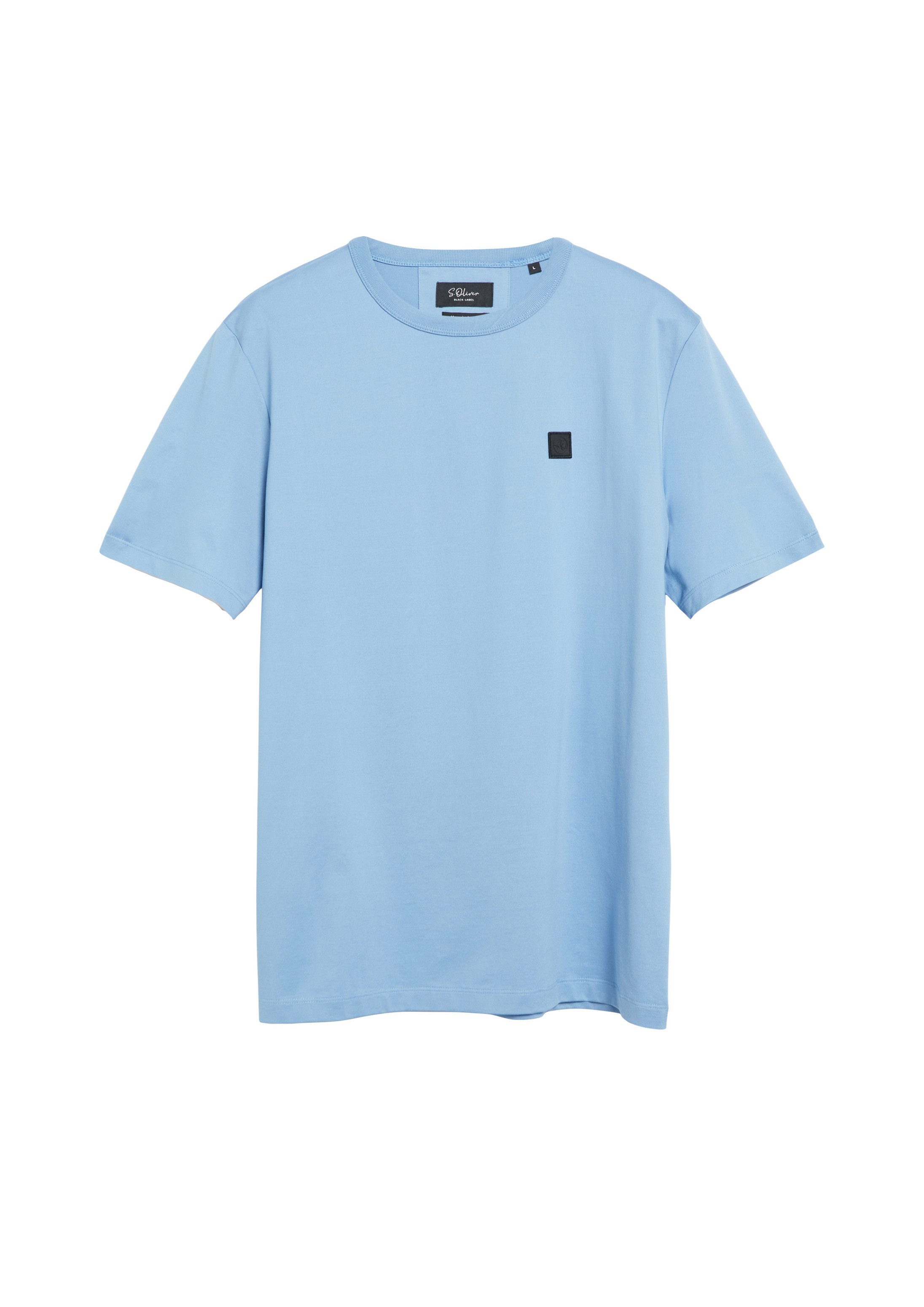 s.Oliver Kurzarmshirt T-Shirt T-Shirt aus Edeljersey mit Logo-Patch