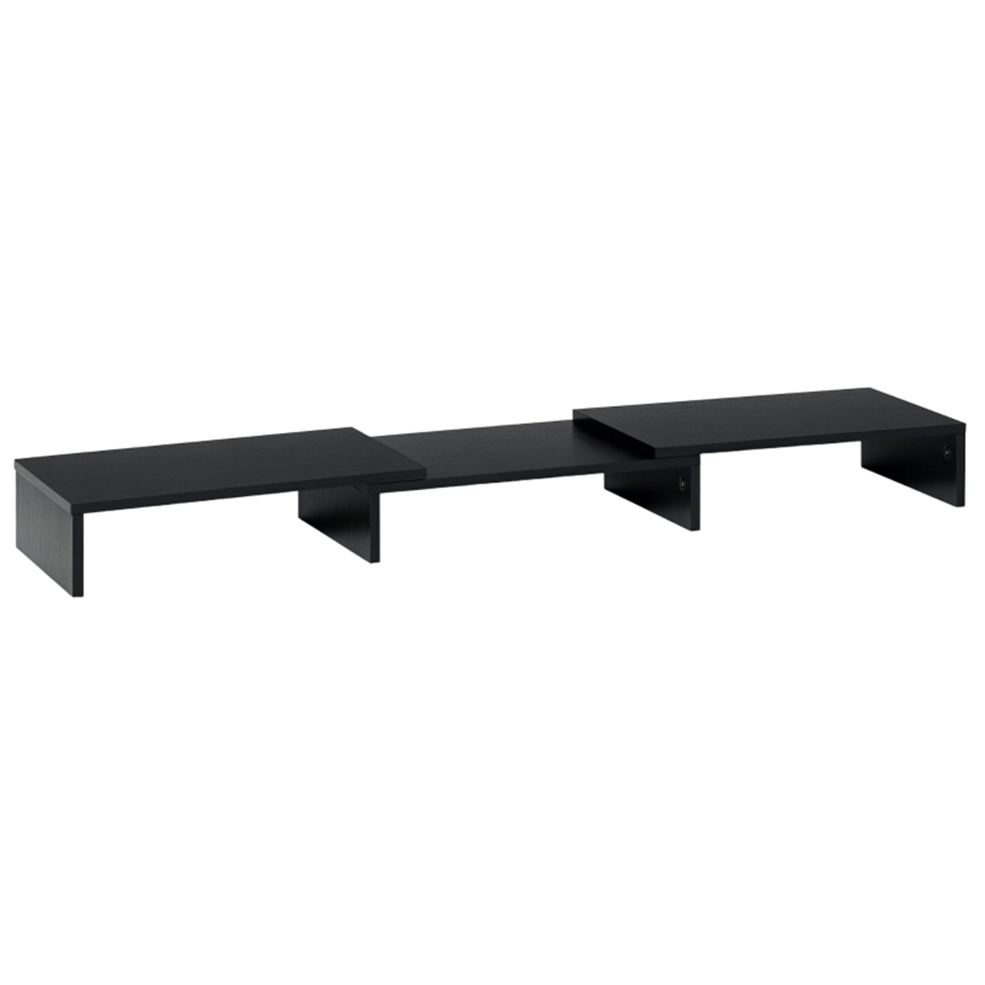 MC Star Monitorständer Monitor Stand Dual Bildschirmerhöhung Verstellbare Länge, (Bildschirmständer für PC Notebook Laptop Drucker 80-117 x 23,5 x 10 cm Schwarz)