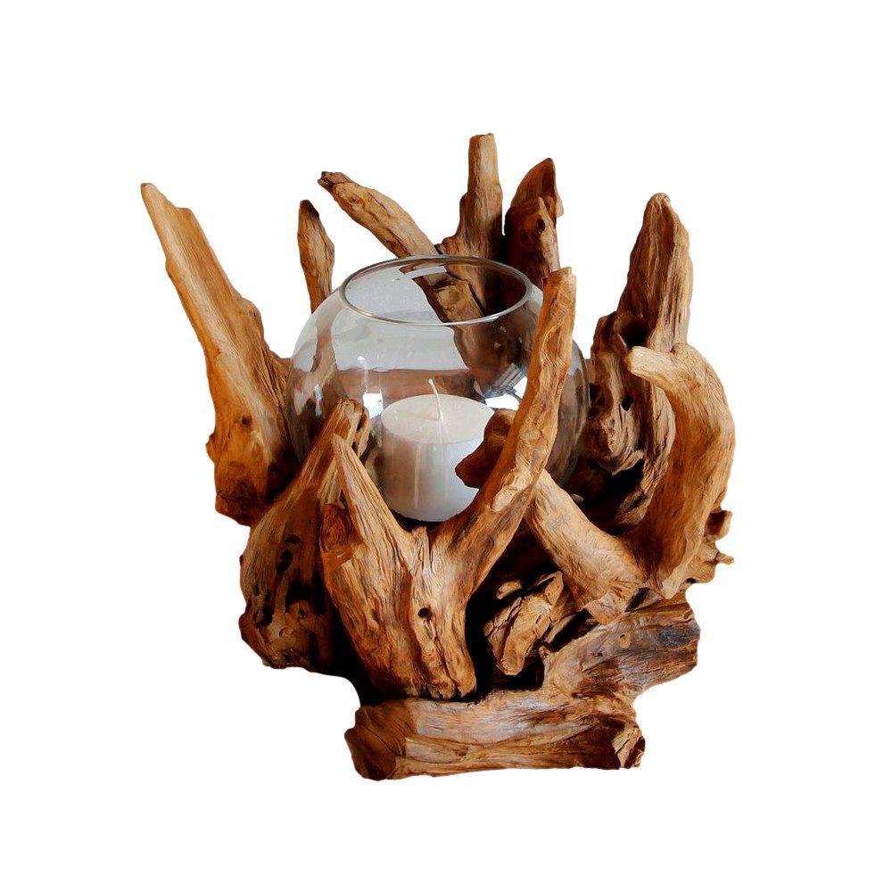 Möbel Bressmer Kerzenständer VILLA Wurzelholz inkl. Glass handarbeit