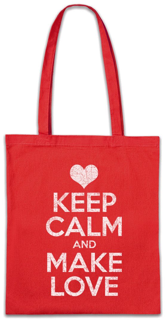 Beuteltasche Keep Calm And Make Love Stofftasche Kuss Liebe Amour Amore Küss Mich