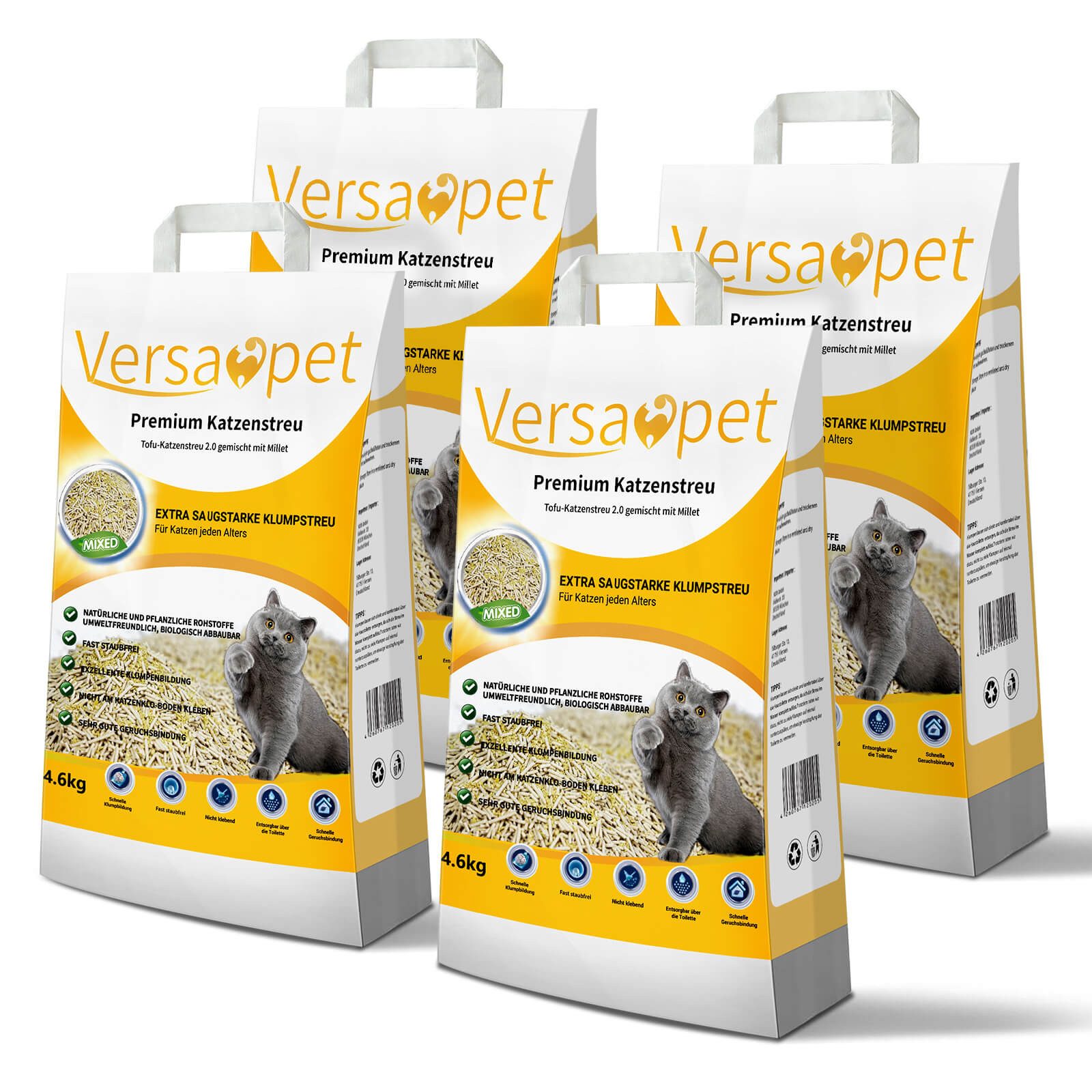 Katzenstreu Tofu-Katzenstreu 2.0 gemischt mit Millet