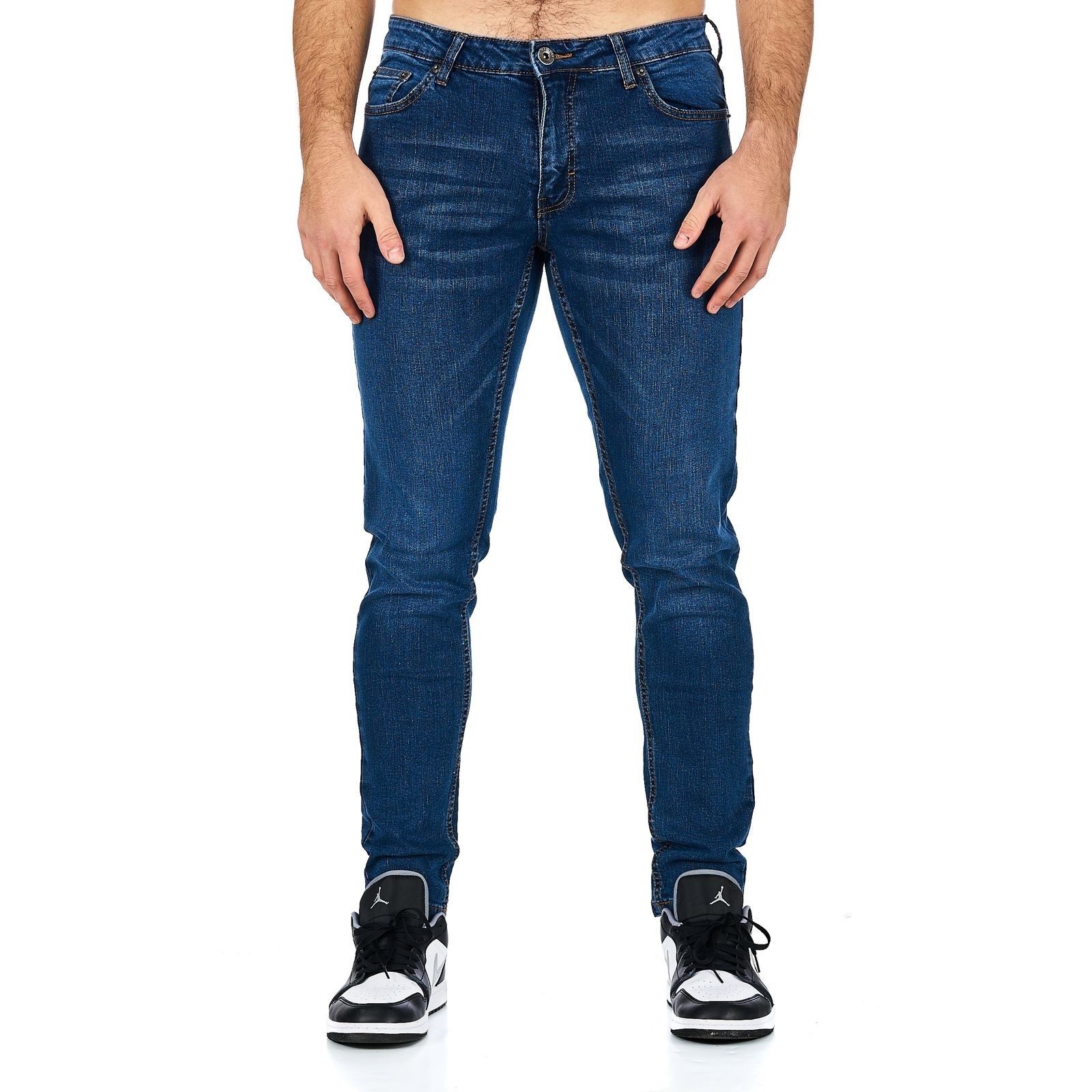 iKENNAS 5-Pocket-Jeans Herren Jeans Hose Slim Fit Jeans W29/L32 (7005 jeans) Blau
