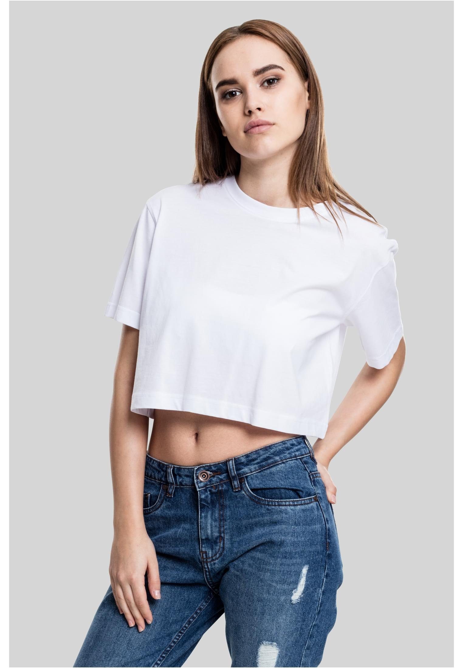 Short Ladies T-Shirt white CLASSICS Oversized Damen Tee URBAN (1-tlg)