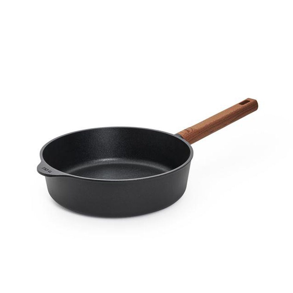 WOLL MADE IN GERMANY Bratpfanne "ECO Logic QXR" mit festem Holzgriff, Aluminiumguss (1-tlg), Induktionsgeeignet