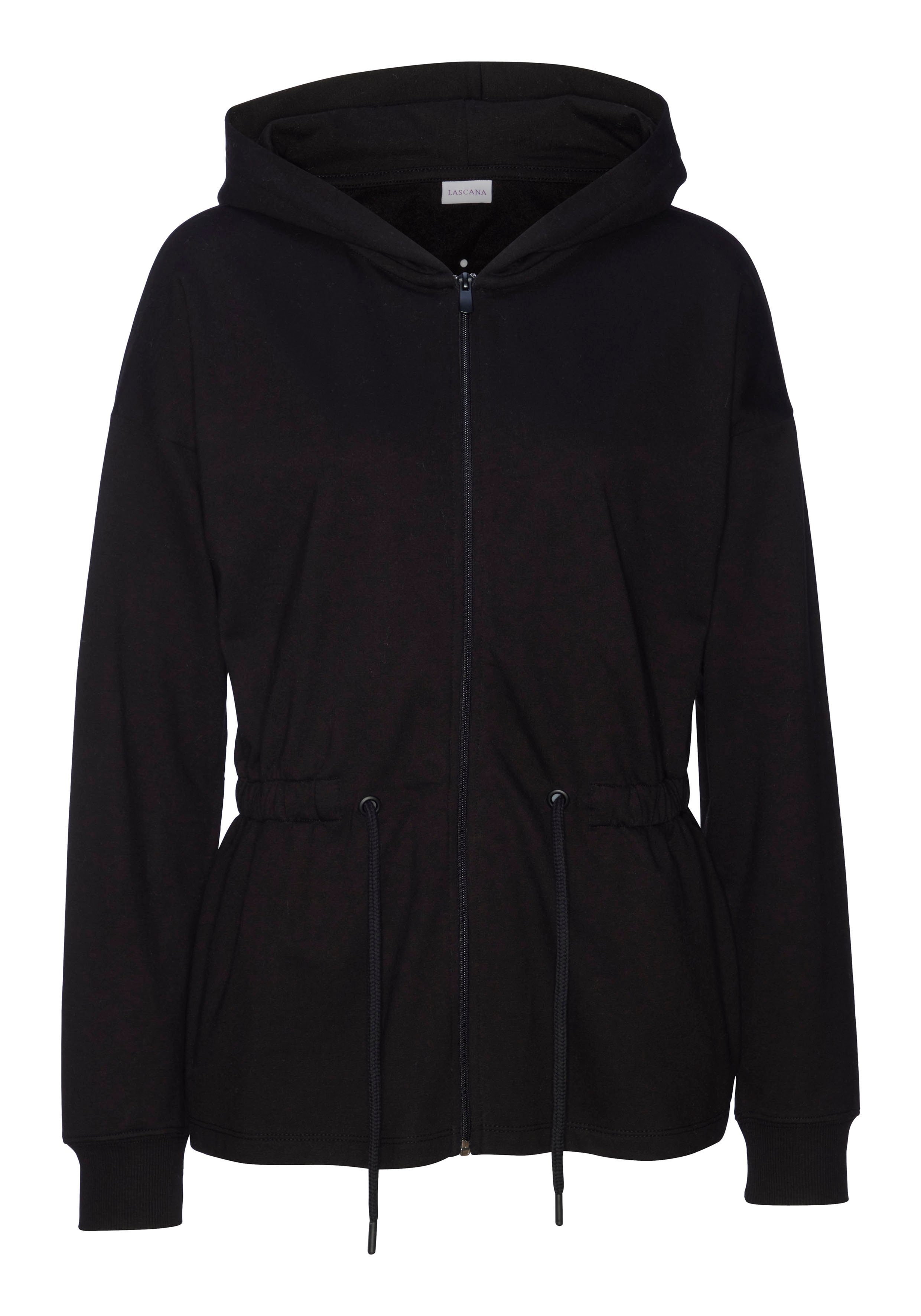 LASCANA Sweatjacke mit Tunnelzug in der Taille, Loungewear günstig online kaufen