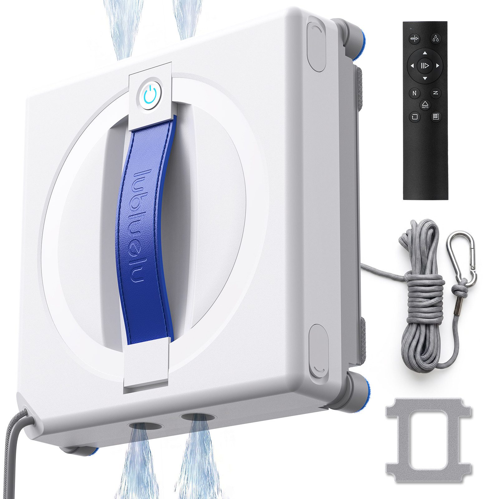 lubluelu Fensterputzroboter W100 Fensterputzroboter mit Sprühfunktion Glasreinigungsroboter 7kpa, Fernbedienung, Automatischer Glasreiniger mit Sicherheitsseil