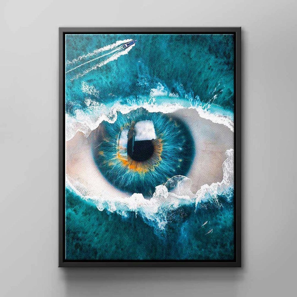 DOTCOMCANVAS® Leinwandbild, Abstraktes Wandbild mit Meer Halluzination von weißer Rahmen
