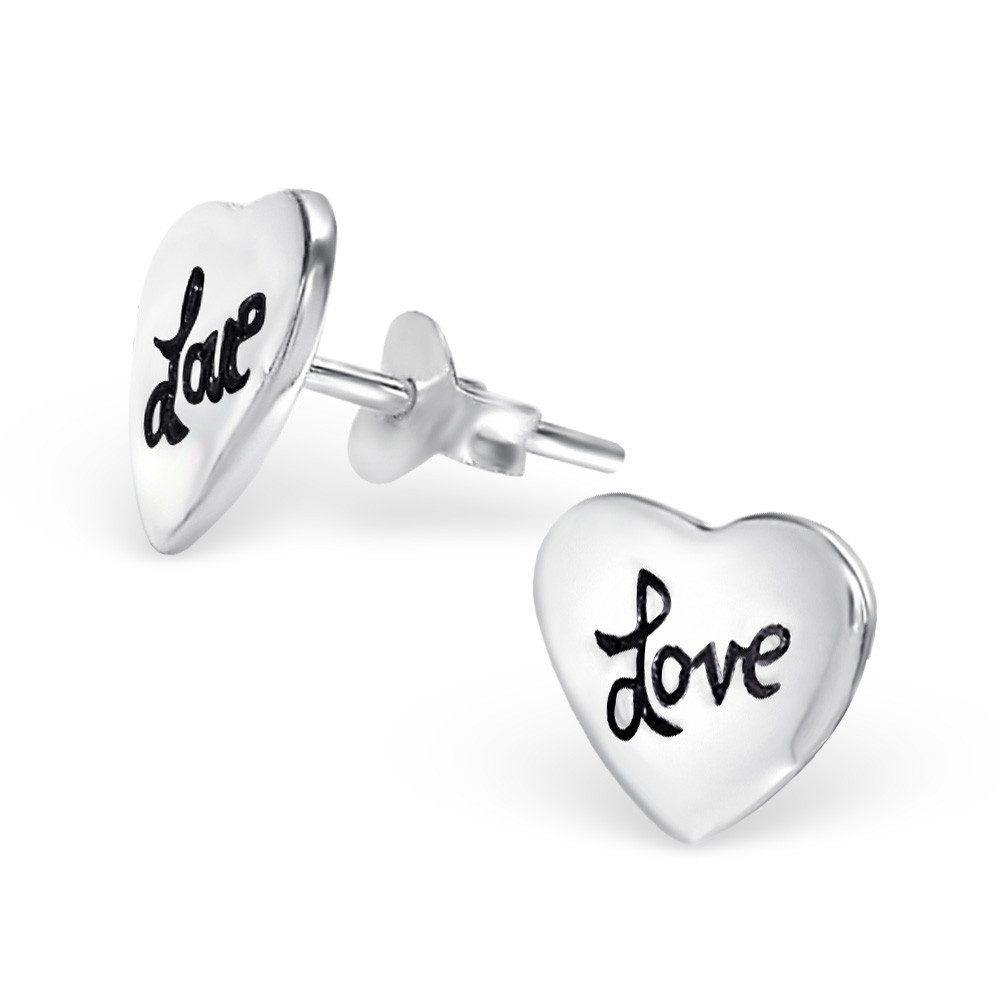 Ohrring-Set Ohrstecker Love aus 925 Silber Damen
