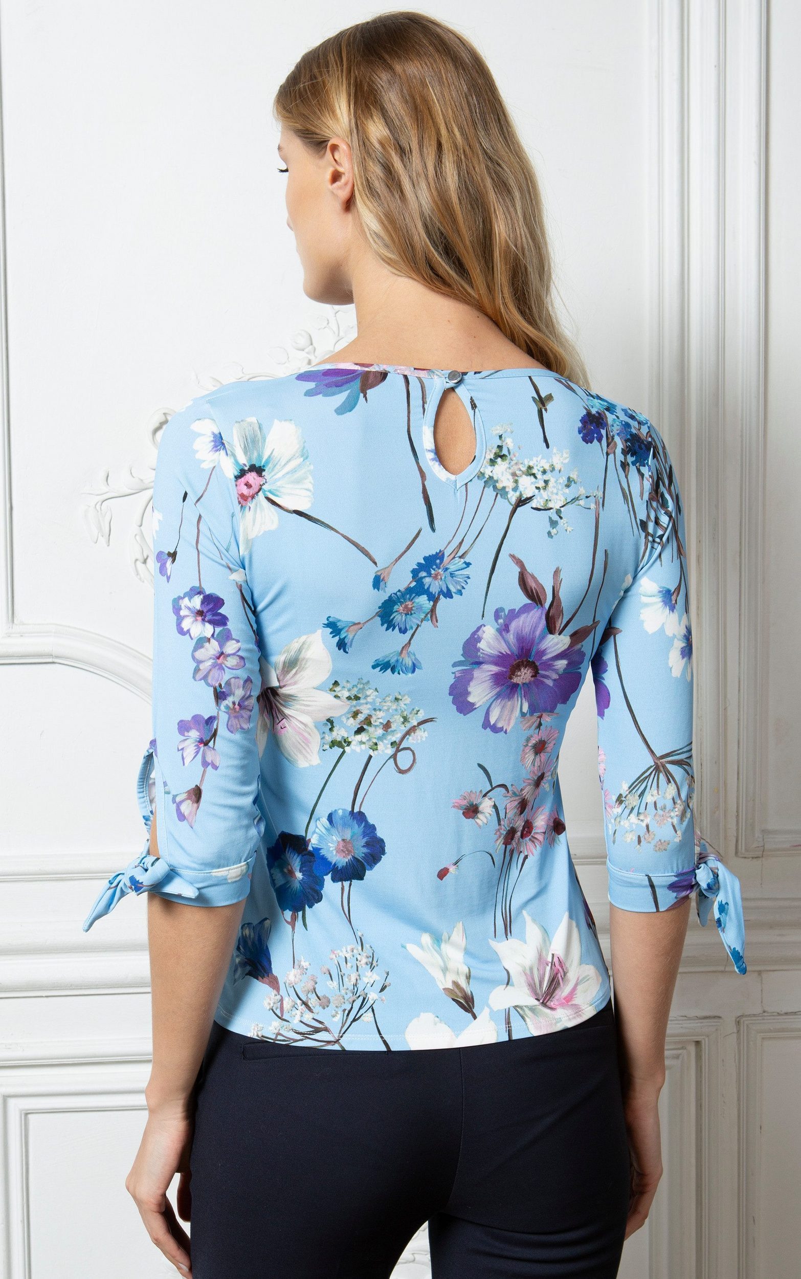 Passioni Print-Shirt mit 3/4-Ärmeln und Blumenmuster günstig online kaufen