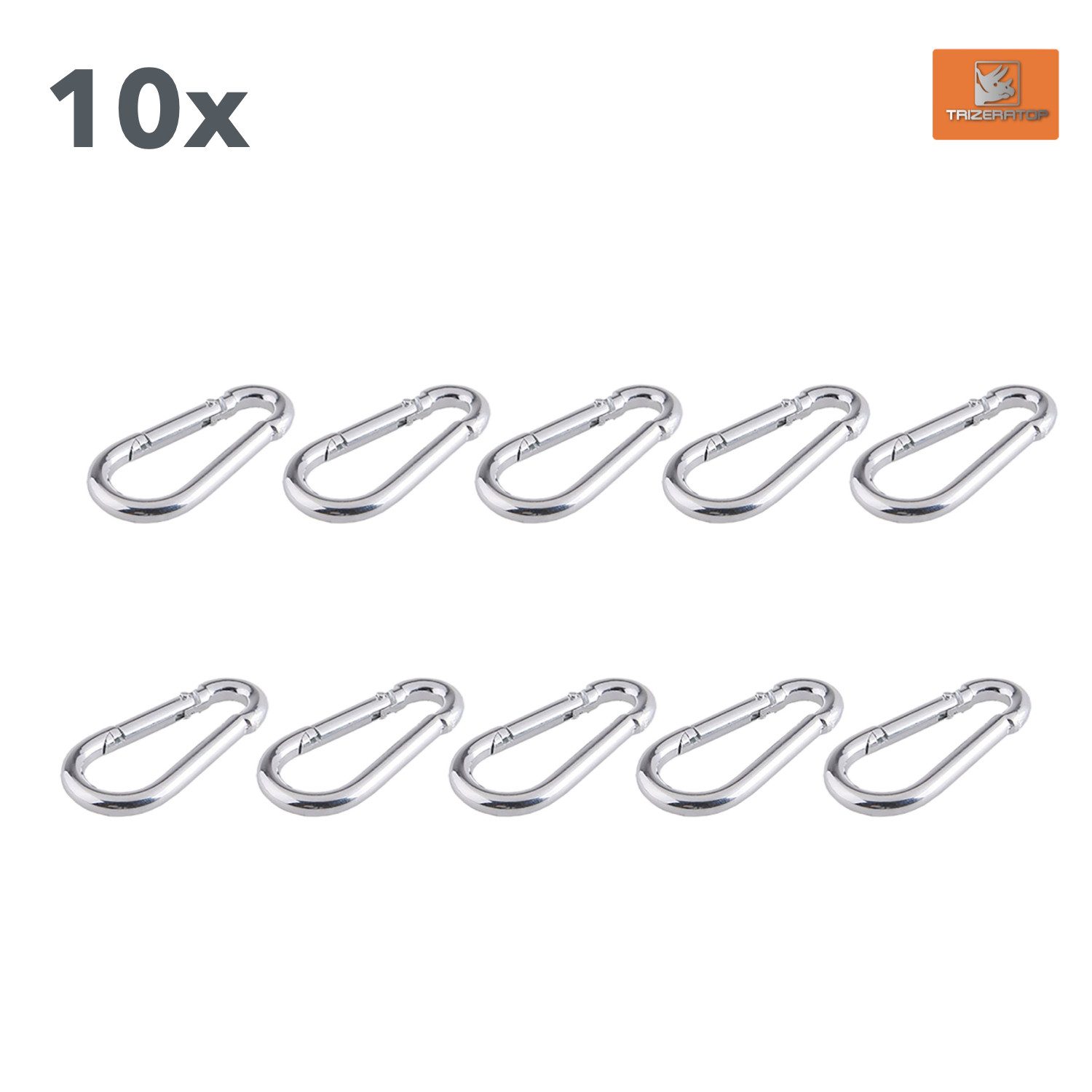 Karabiner 10x Karabinerhaken 6x60 mm DIN 5299C