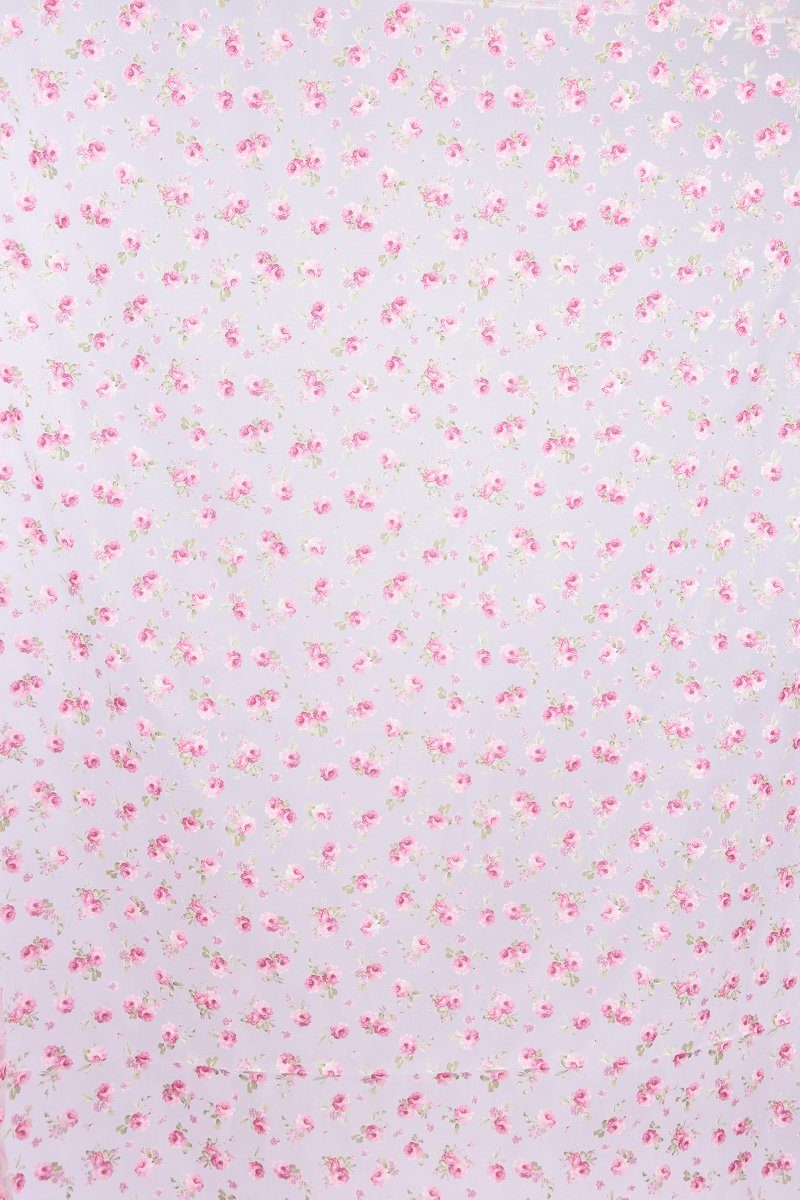 Stoff Gardinenstoff Meterware Organza Pfingstrosen rosa Höhe 2,8m