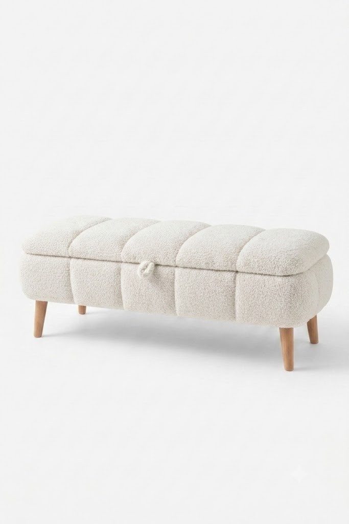 Skye Decor Polsterbank Snug Japandi (1-St), Gepolsterte Sitzbank in Teddy-Optik, mit Stauraum