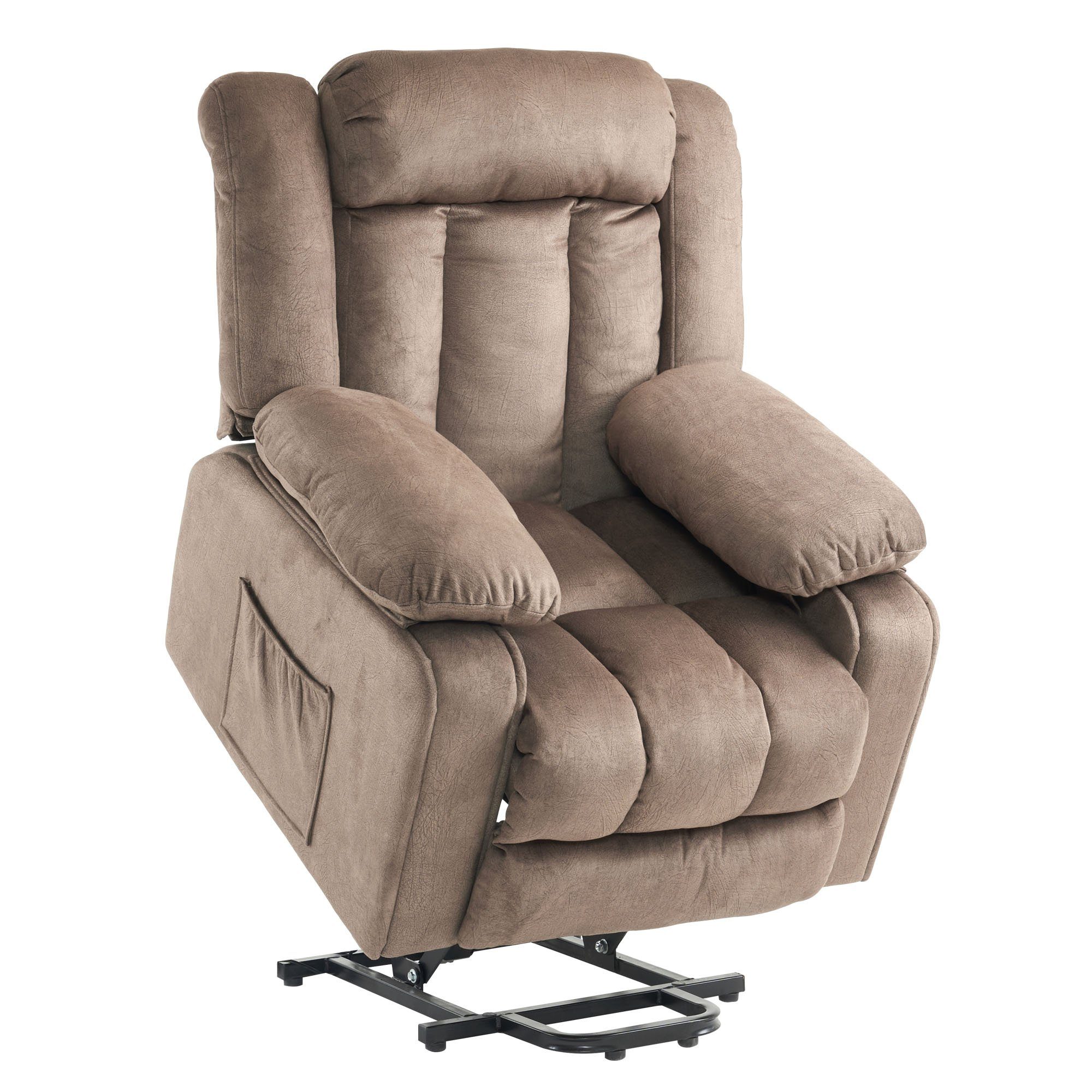 relaxfunktion, Fernsehsessel TV-Sessel mit Massagesessel mit Merax Wärme Aufstehhilfe Liegefunktion, Relaxsessel Elektrisch und Braun Vibraiton, und