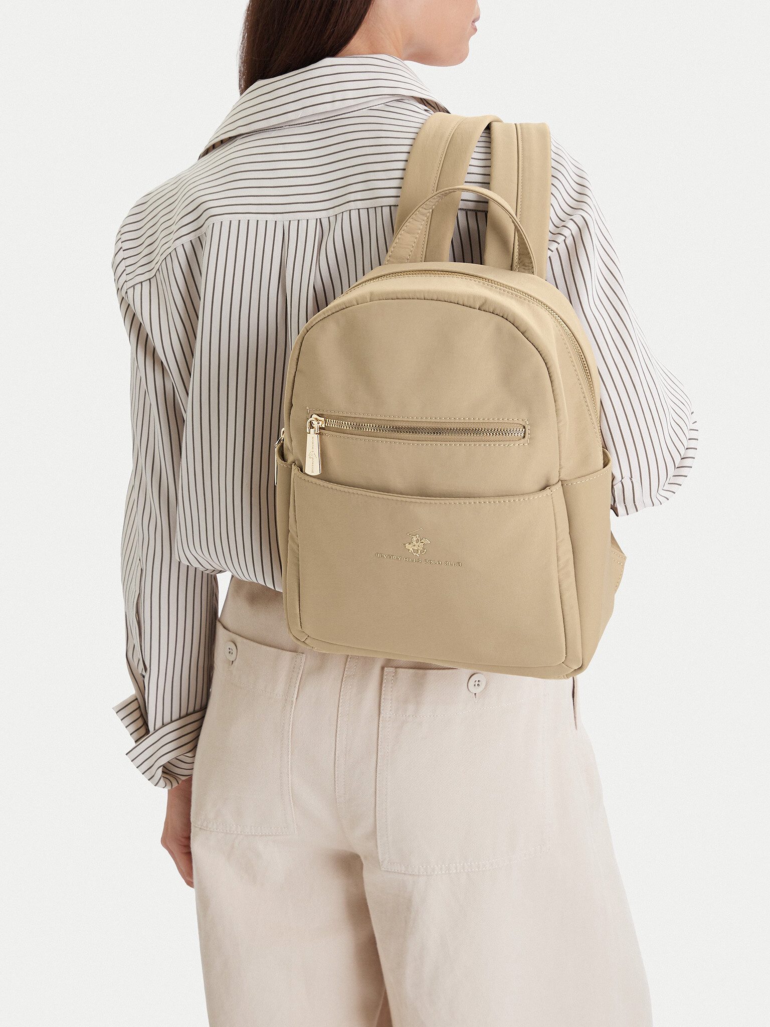 BEVERLY HILLS POLO CLUB Freizeitrucksack Beverly Hills Polo Club Damen-Rucksack Beige BEVERLY HILLS POLO CLUB-C